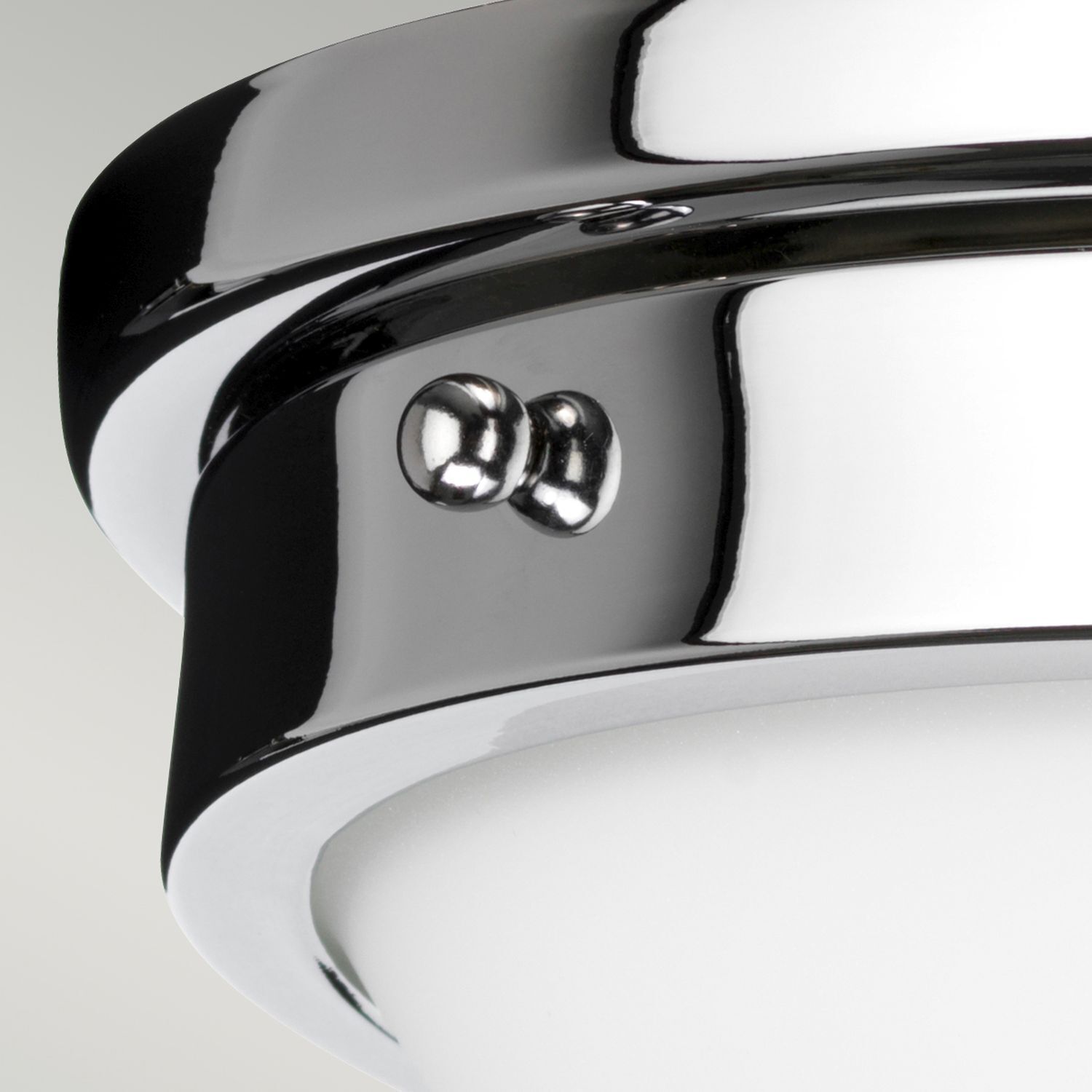 Lampe de plafond blanc chrome rond Ø32cm E27 verre métal