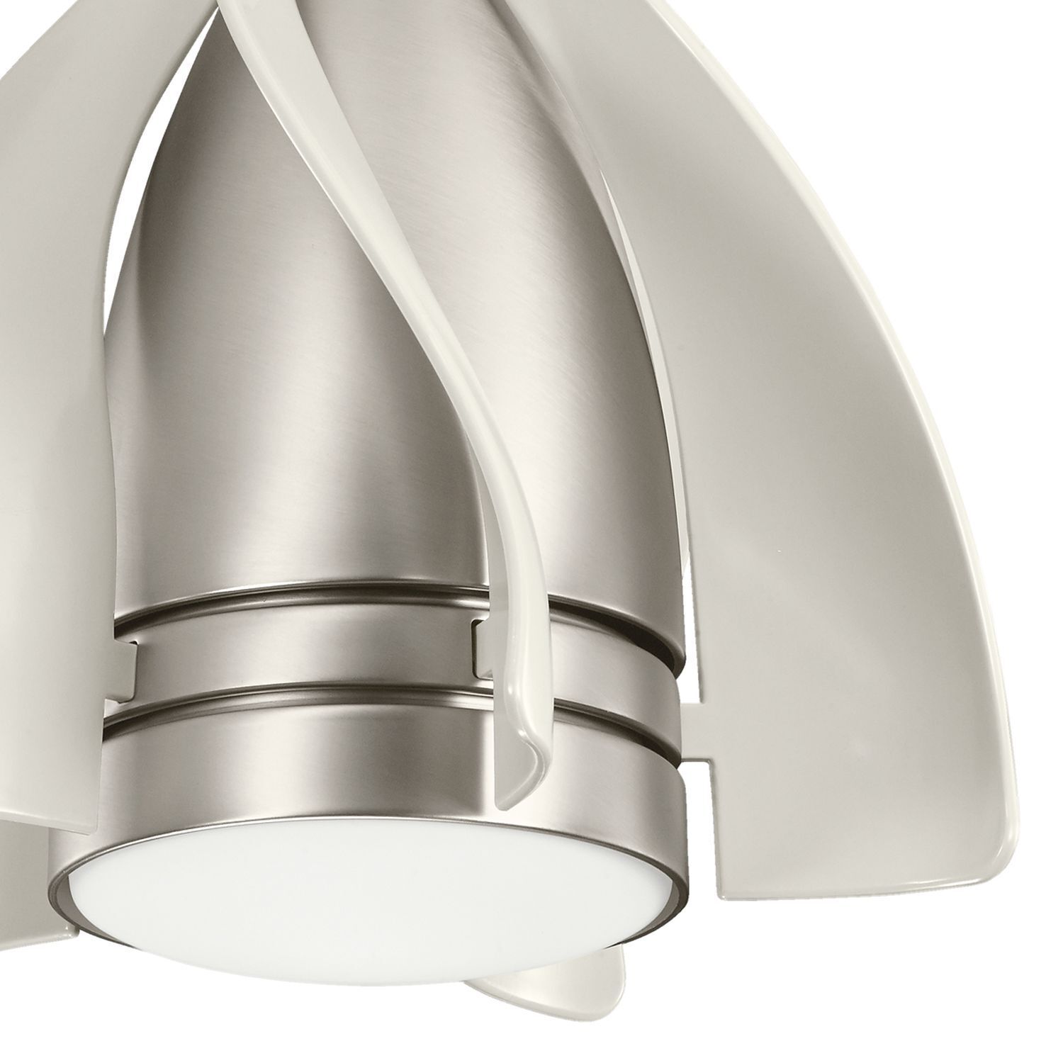 Deckenventilator, Metall, Silber, Lichtschirm, Rund
