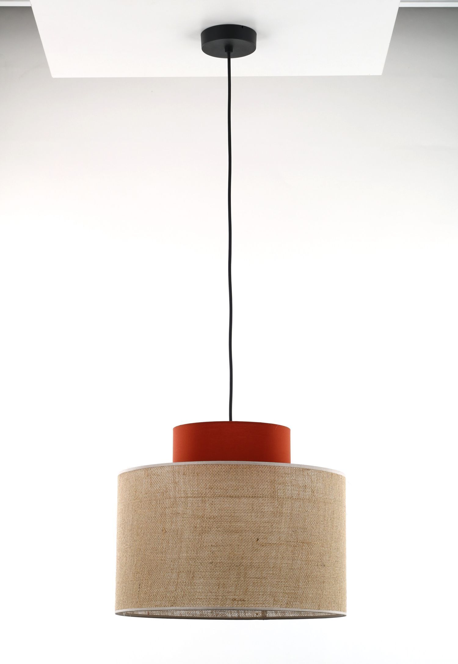 Hängelampe rund Ø 20 cm H: max. 170 cm E27 Jute Stoff Lampe, Deckenleuchte