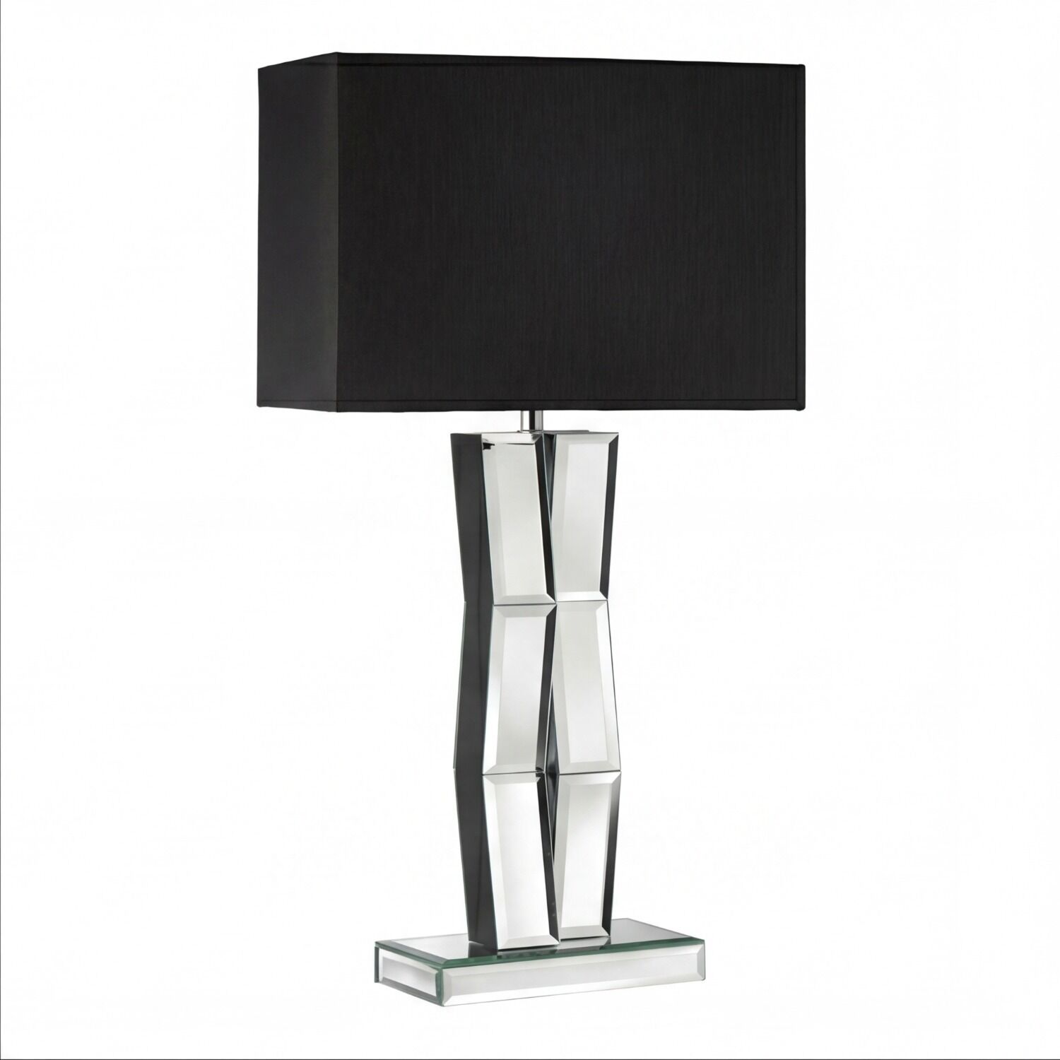 3-tischleuchte-stoff-glas-modern-schwarz Tischlampe, Lampenkopf?