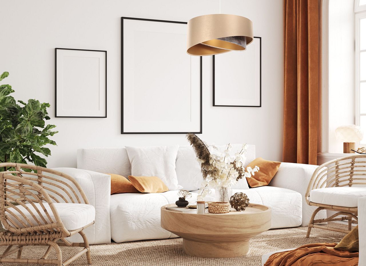 Suspension Satin E27 ronde D : 50 cm en or multicolore Lampe, Dekoration für Zuhause