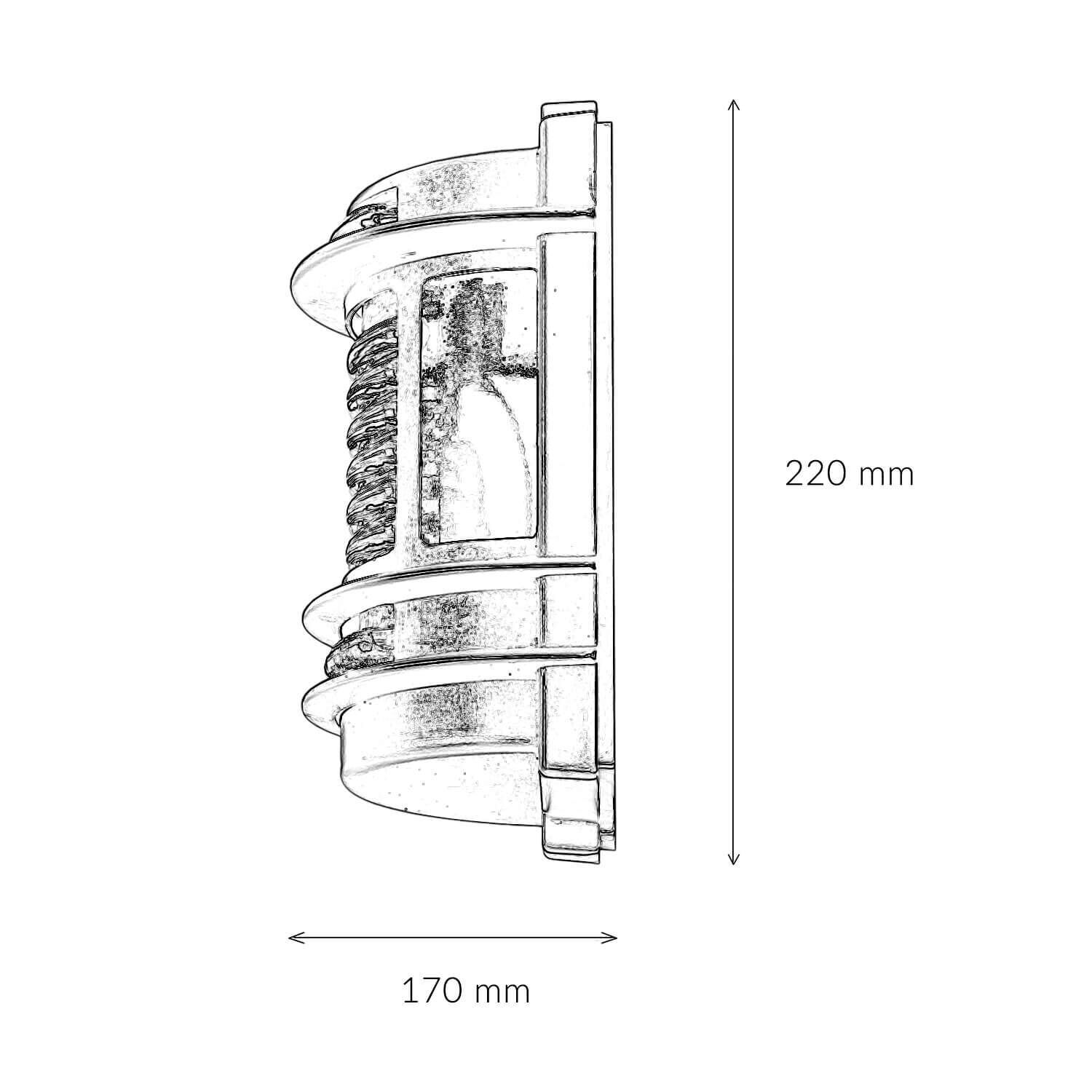 Lampe d'extérieur mur IP64 laiton verre vert antique E27
