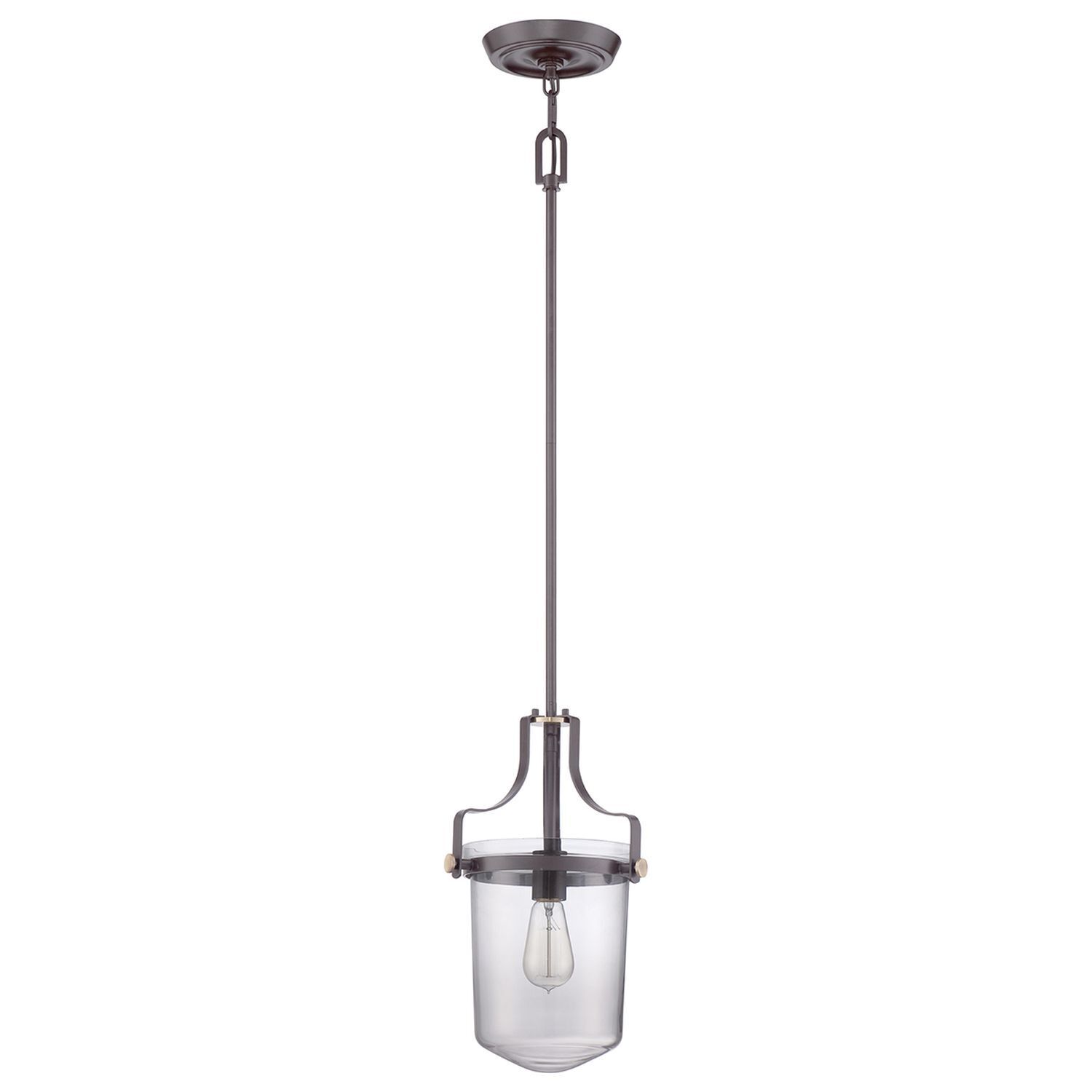 Lampe de plafond verre métal en bronze clair E27 Industrial