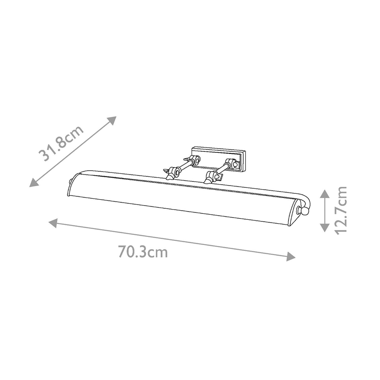 Bilderleuchte Holzoptik Metall 70 cm in Eiche Messing Antik