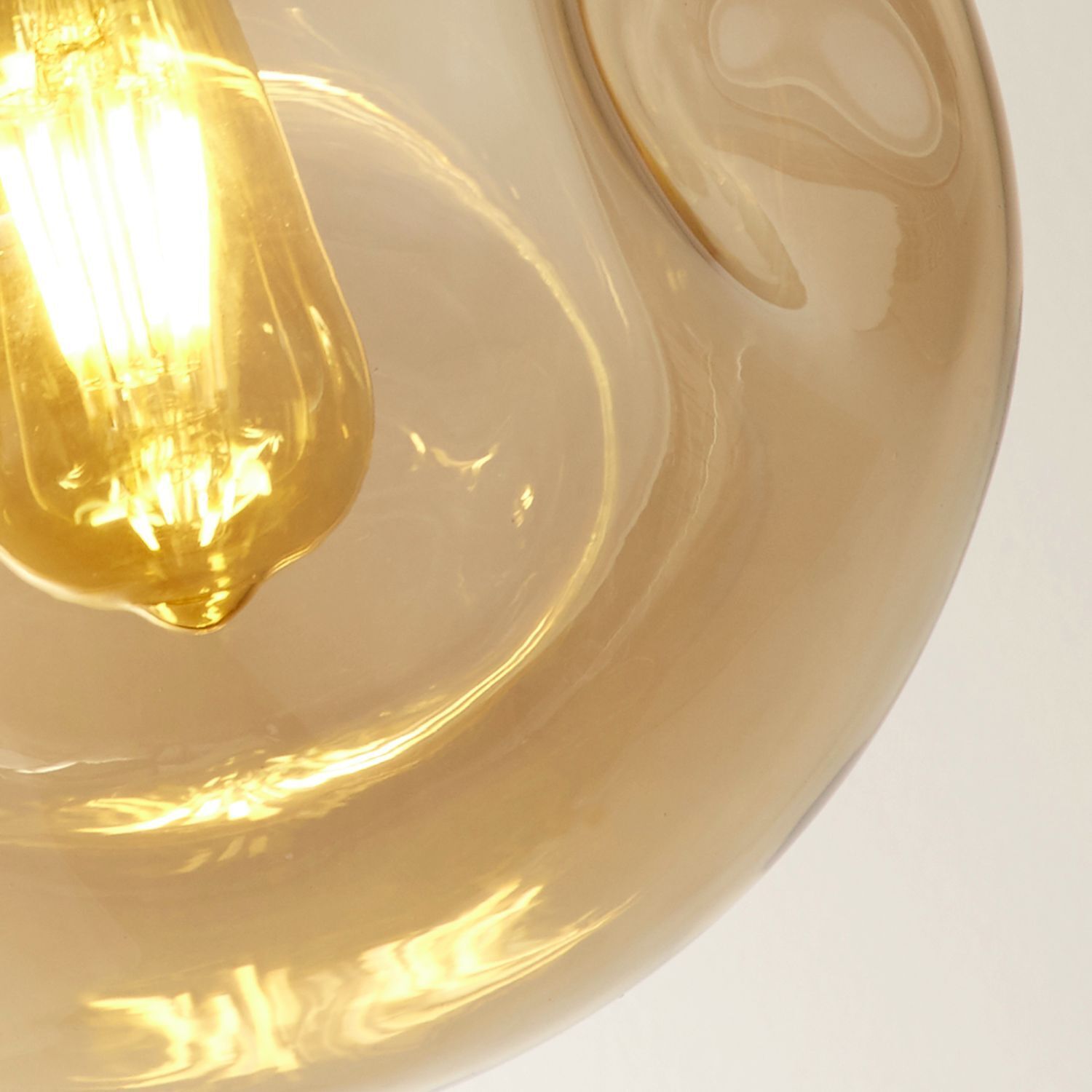 Lampe à suspendre 3 flammes E27 Noir Champagne Abat-jour sphérique