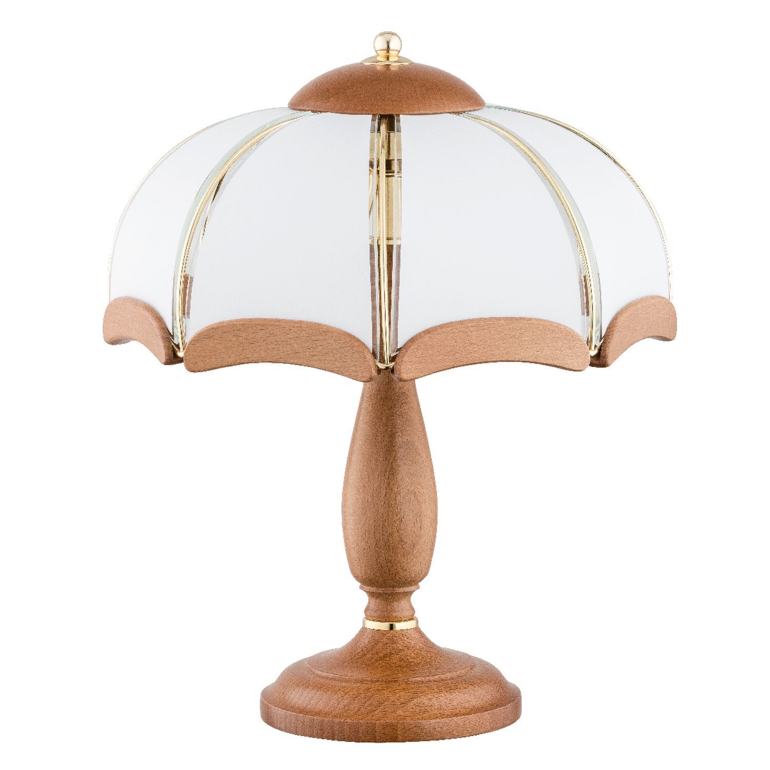 Tischlampe, Lampe, Holz, Holzplatte, Glasschirm