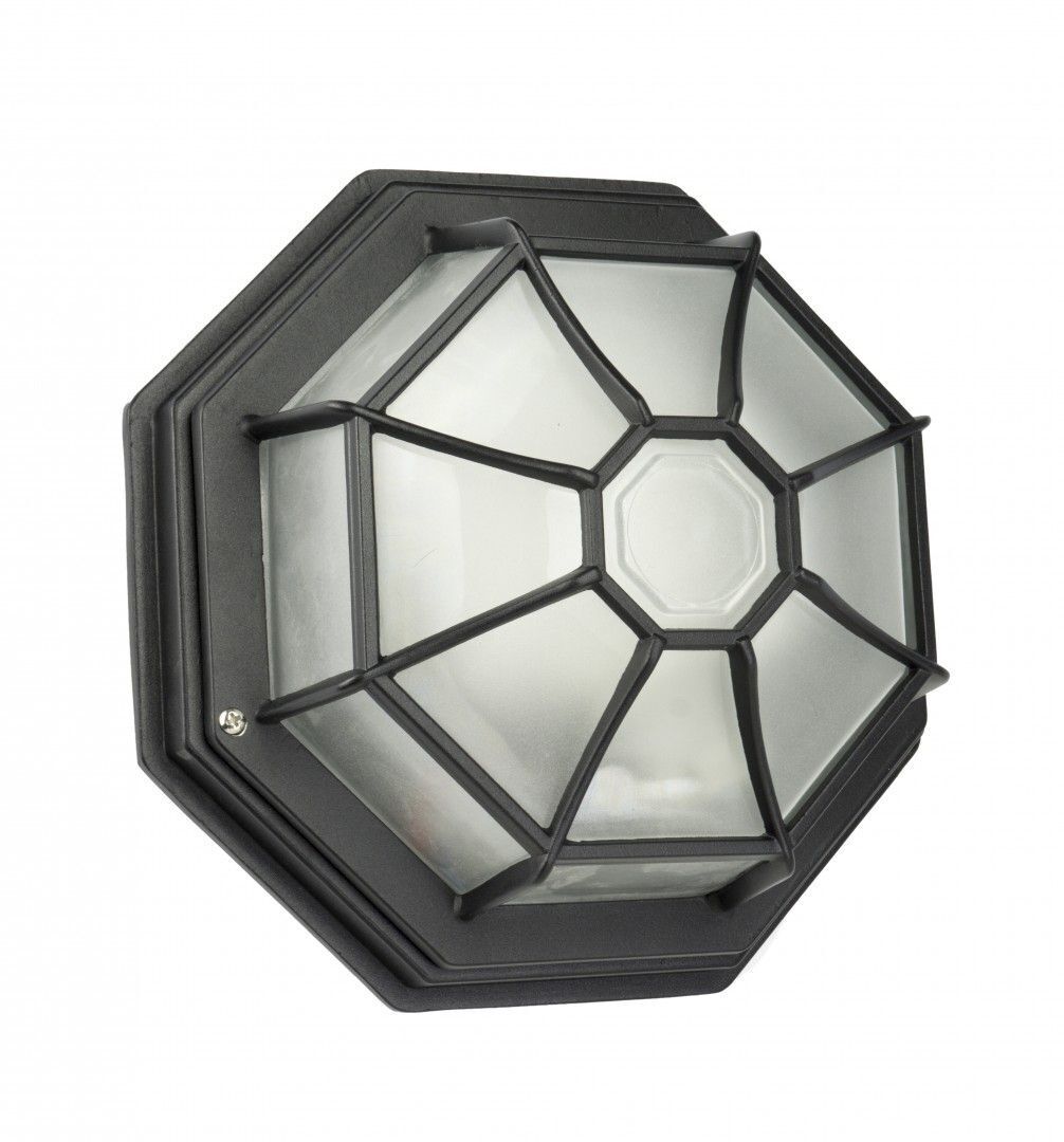 Wandleuchte, Außenleuchte, Gehäuse, Glas, Farbton Schwarz