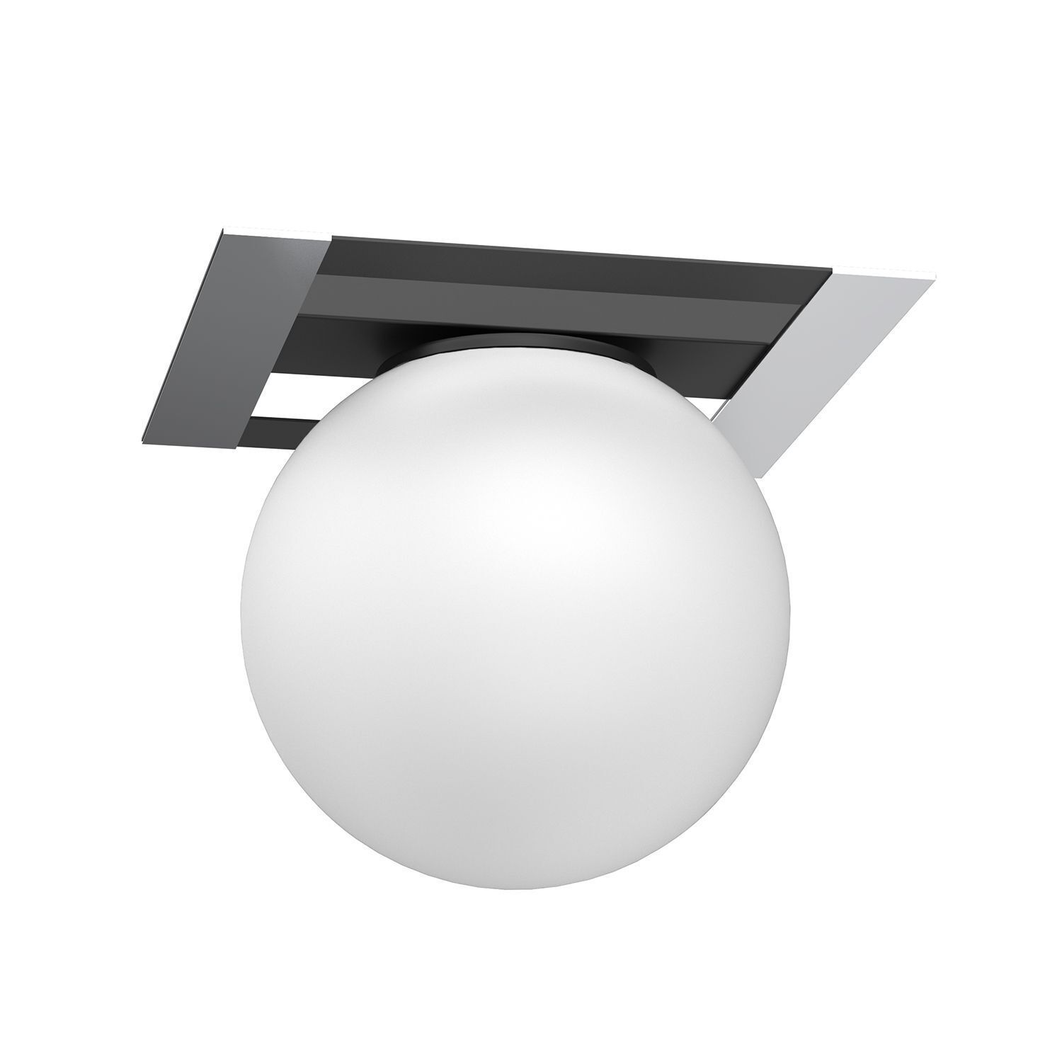 Deckenlampe Glas Metall Schwarz Weiß Chrom E27 Kugel