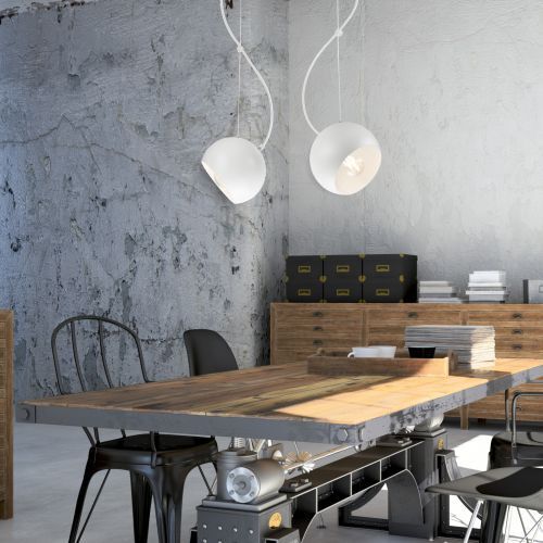 Lampe Wohnzimmer Hängelampe Weiß Metall länglich