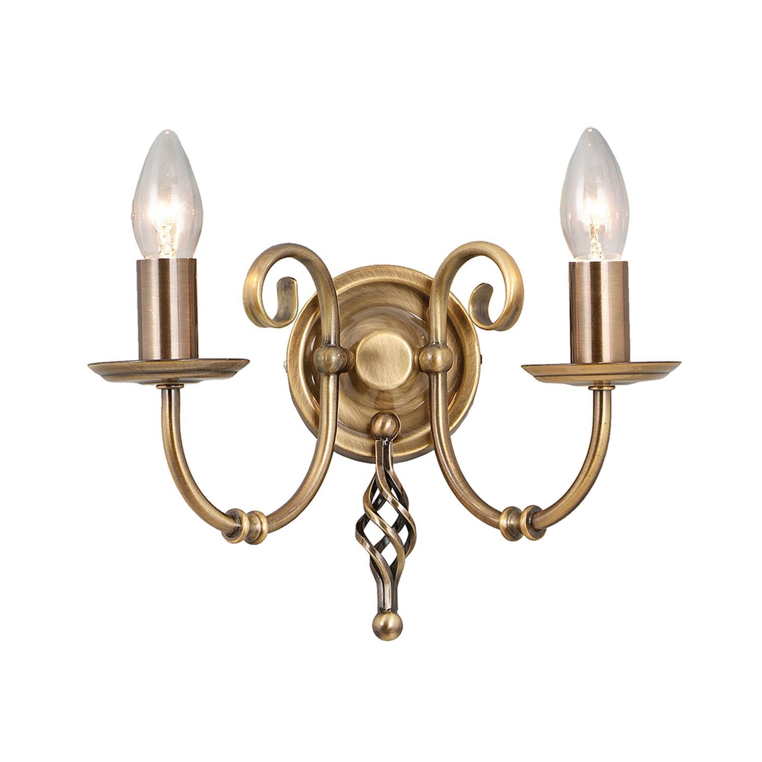 Designer Wandleuchte in Messing Rustikal CANDELA 1 Leuchter, Lampe, Bronze, Leuchte