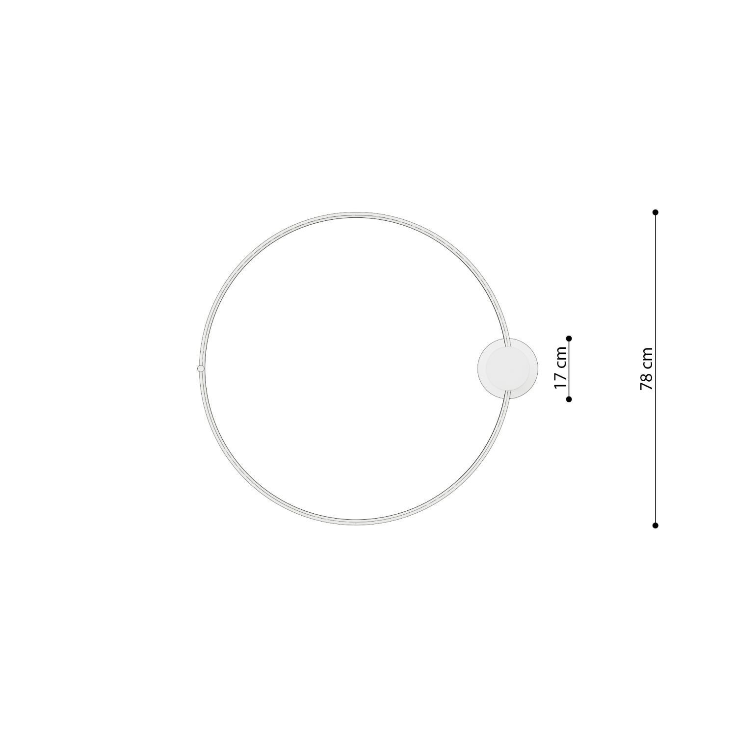 Schwarze Deckenleuchte LED Ø 78 cm Ring 3000 K Metall