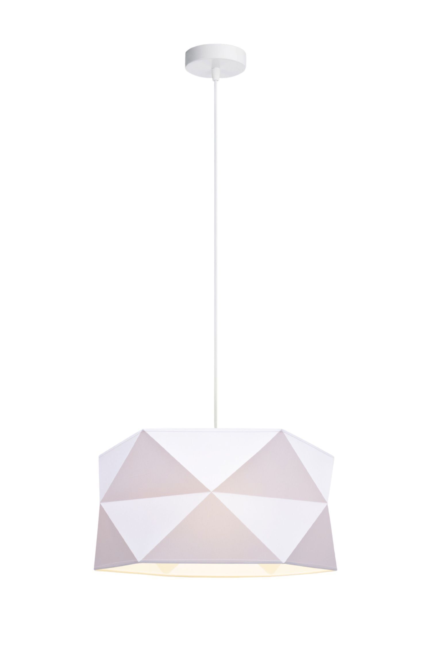 Suspension moderne tissu faible éblouissement E27 L:70 blanc