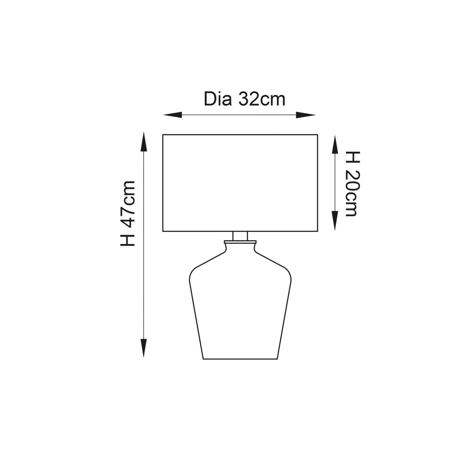 Lampe de table verre tissu 47 cm de haut en chrome blanc E27