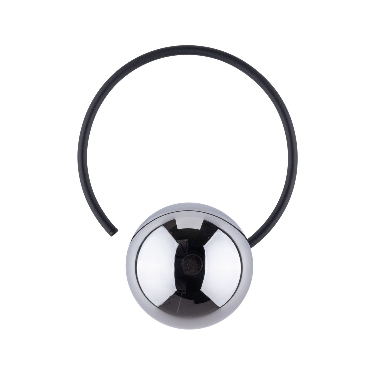 Wandlampe Metall Rauchglas G9 Schwarz Graphit Kugel Schirm
