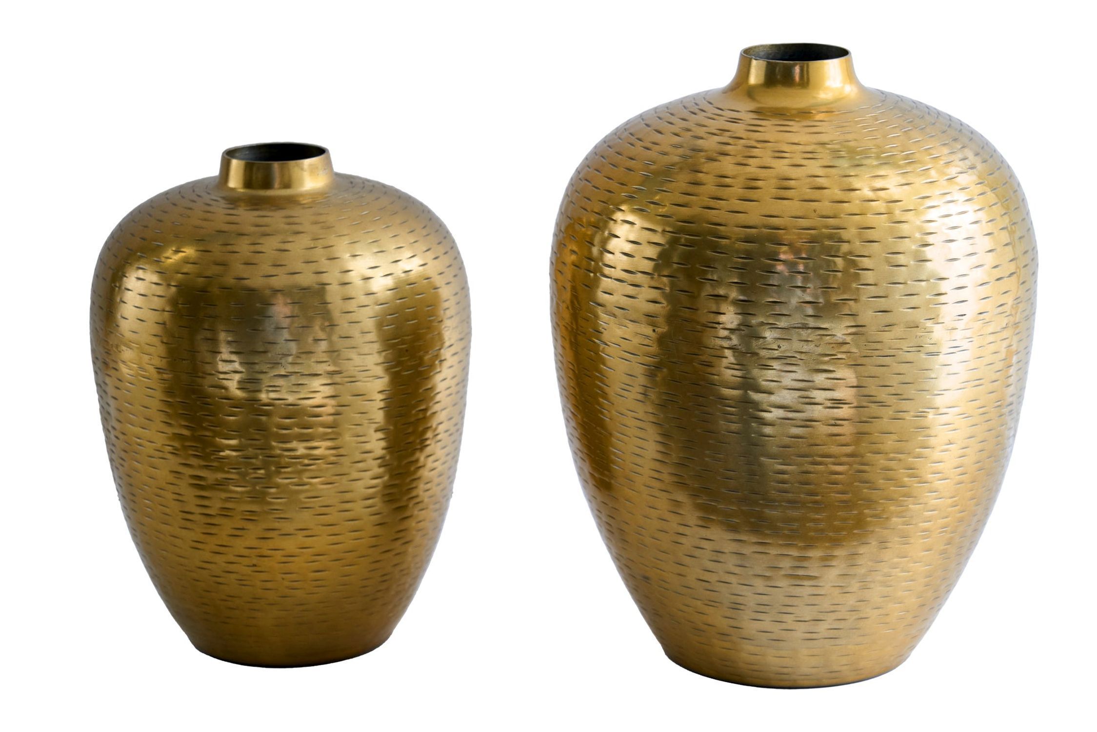 Deko Vase 2er Set Handarbeit Hammerschlag Unikat in Gold Krug, Töpferei, Vase, Urne