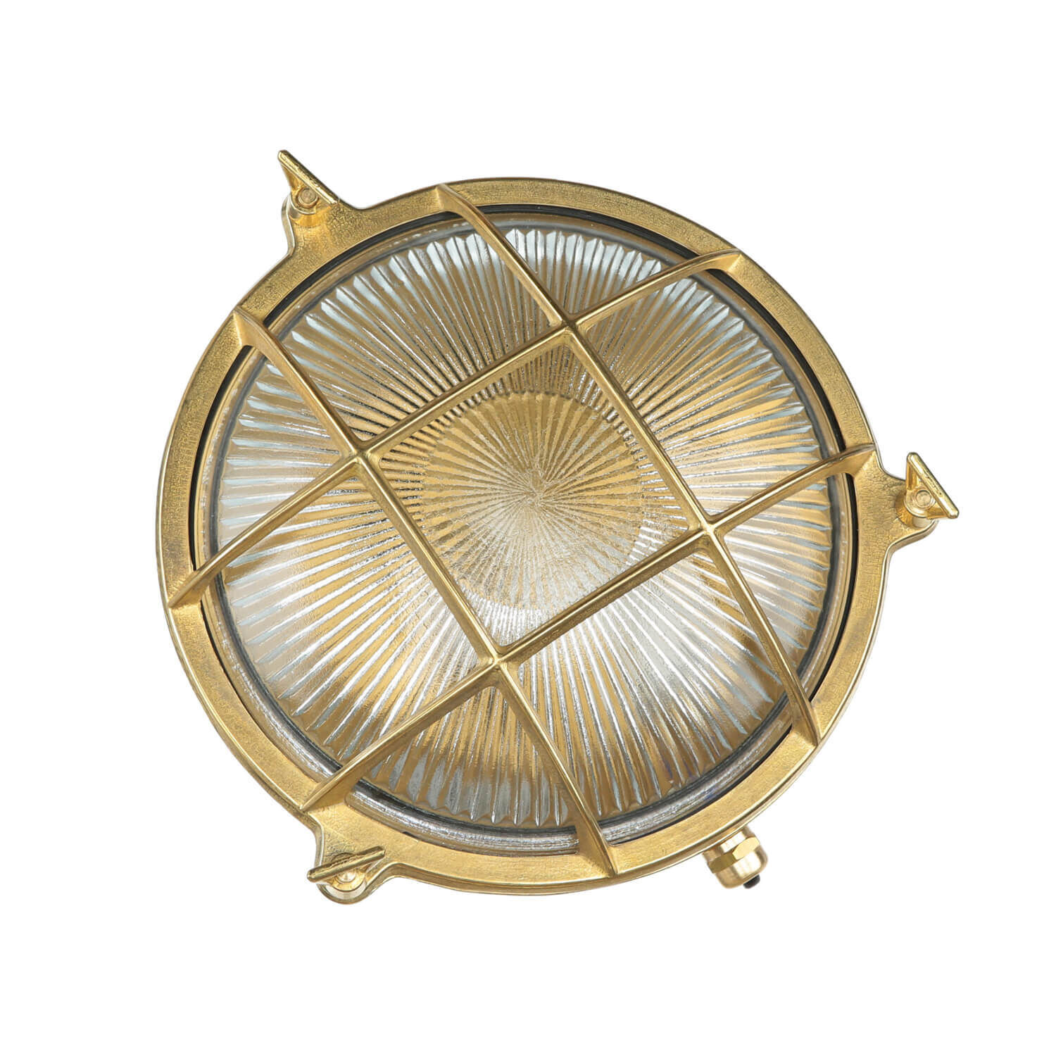 Echt-Messing Außenwandleuchte SERIFOS Riffelglas Bronze