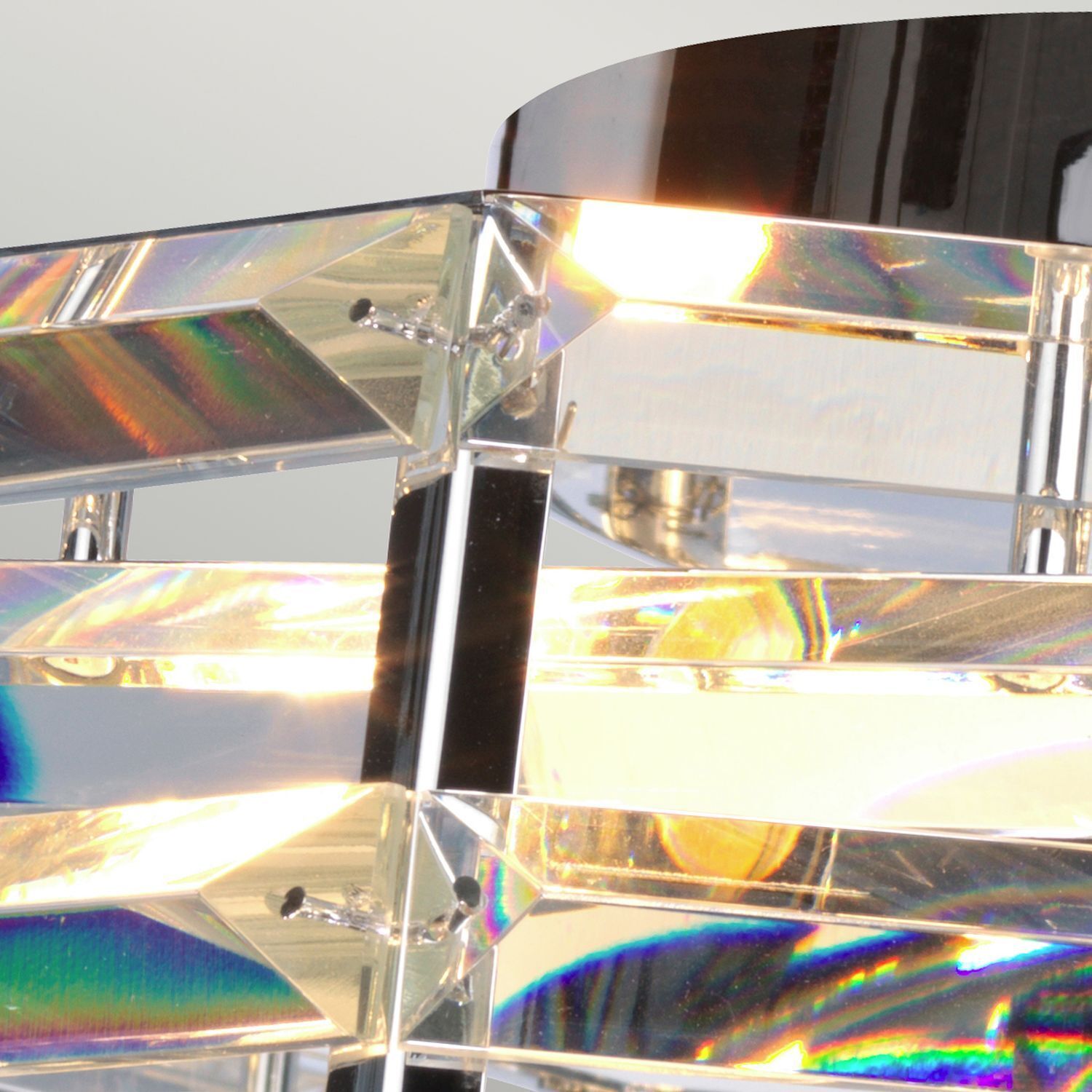 Deckenlampe Kristall Metall rund Ø48cm E27 BERSIVA Beleuchtung, Aluminium