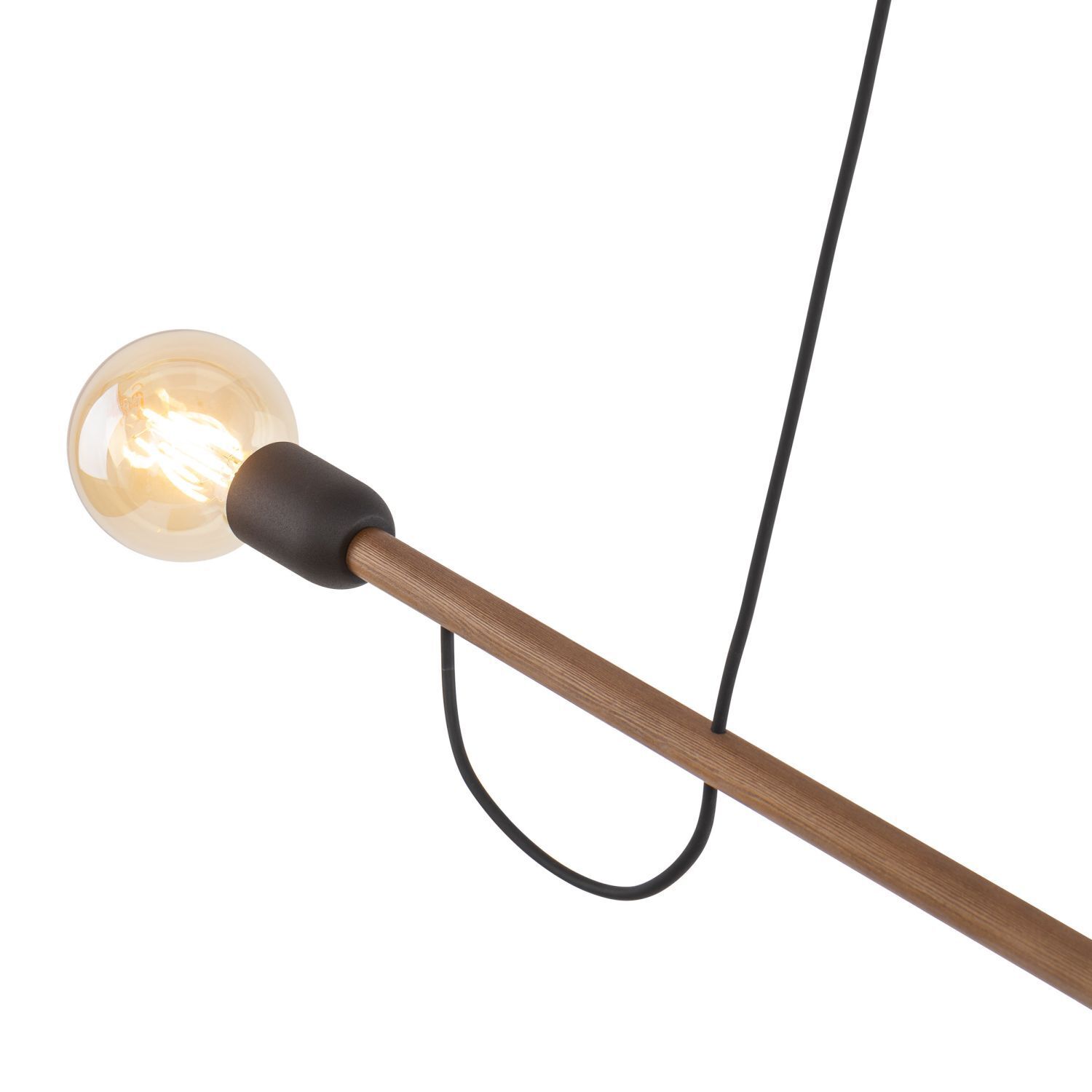 Lampe à suspendre bois métal 93 cm de long H : max. 160 cm 2x E27