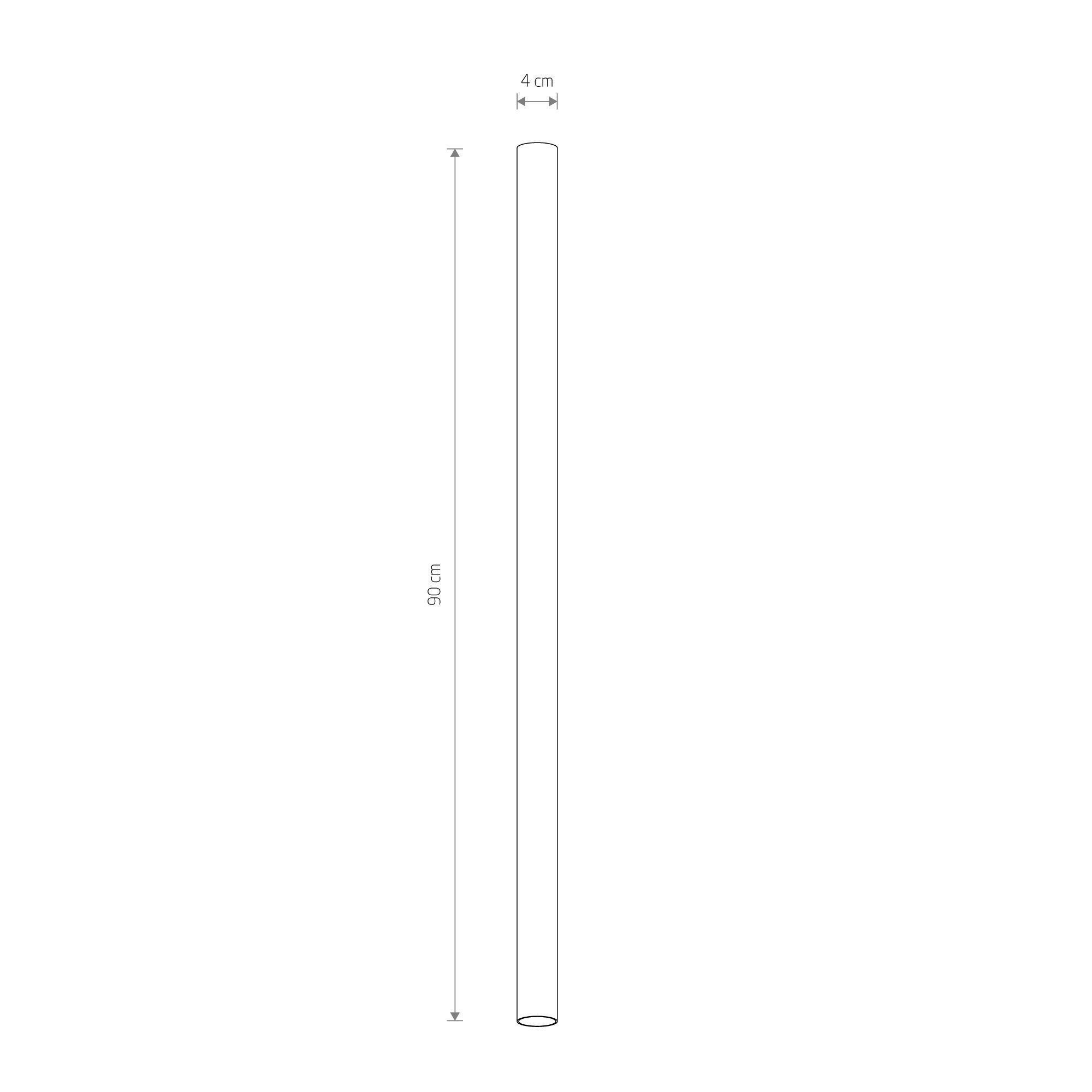 Deckenspot Weiß Ø 4 cm rund H: 90 cm GU10 R35 Aluminium Röhre, Längenmaß 90 cm, Durchmesser 4 cm, Schlauchrohr, Rohr