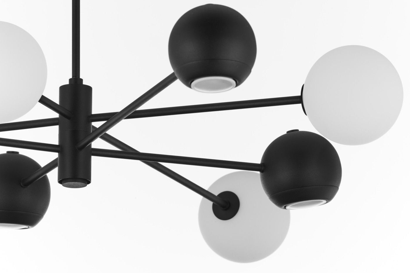 XXL Deckenleuchte Schwarz Metall Glas 100 cm G9 GU10 Leuchter, Lampe, Deckenventilator, Gerät, Elektrisches Gerät