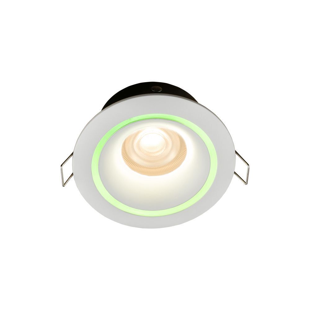 Luminaire encastré aluminium verre Ø8,5cm anneaux colorés
