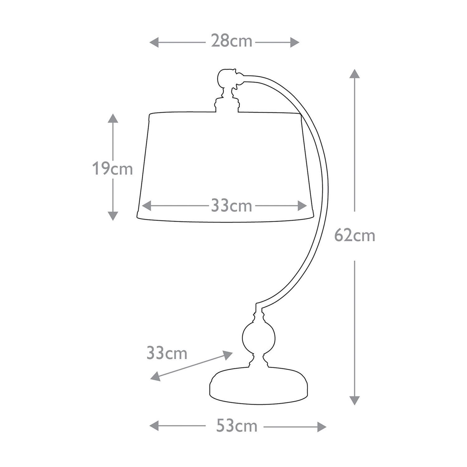 Lampe de table métal tissu 62,6 cm Moderne BOTELLA