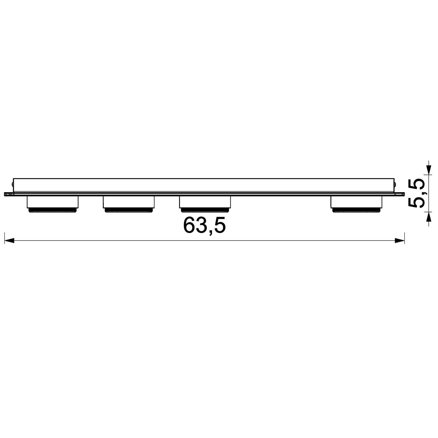 Deckenlampe Modern Metall GX53 L:63,5 cm Schwarz Natur