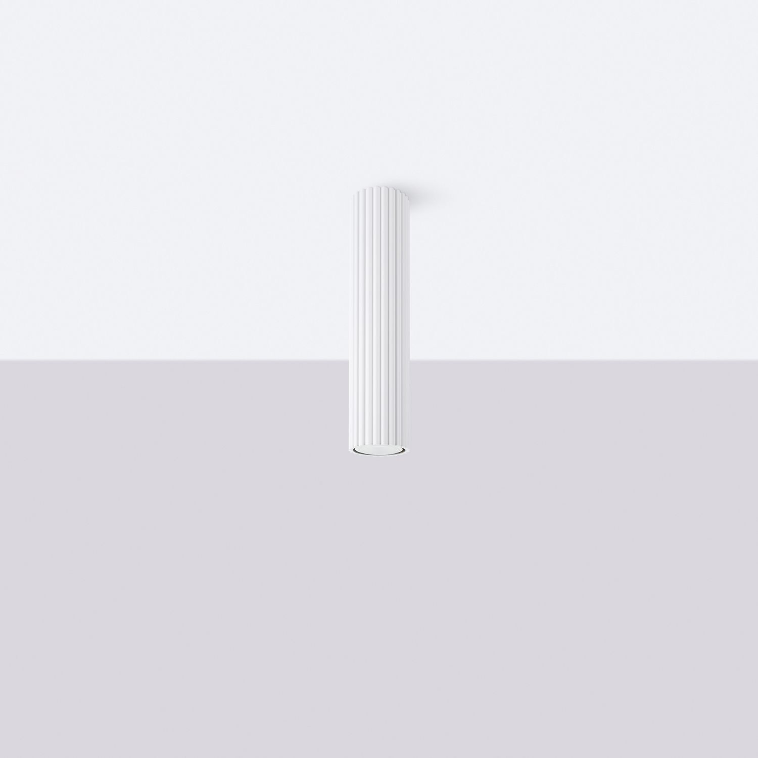 Plafonnier petit Ø 6,5 cm H : 20 cm Blanc apparent Alu GU10