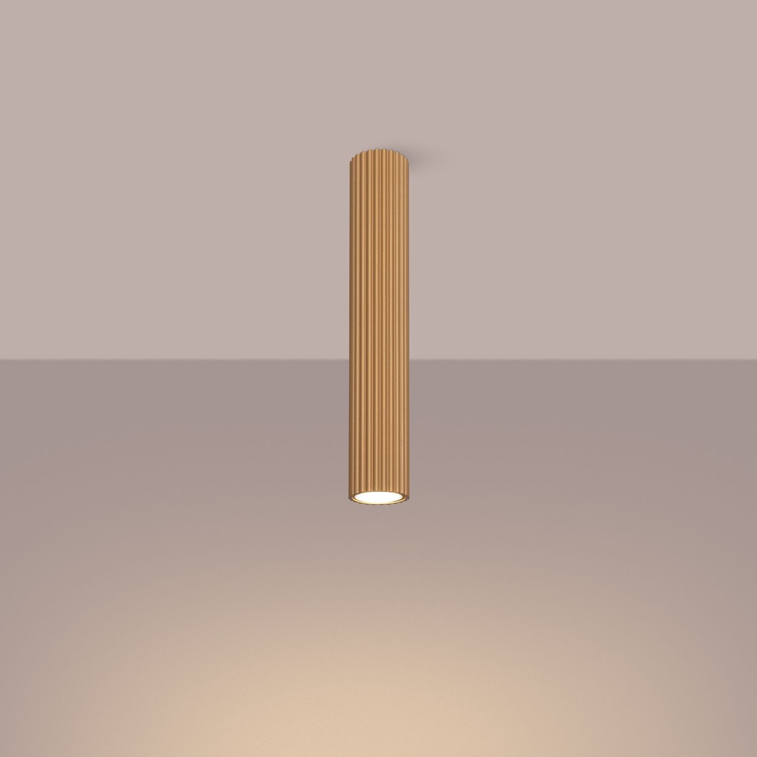 Aufputz Deckenspot GU10 H: 40 cm Ø 6,5 cm in Gold Modern