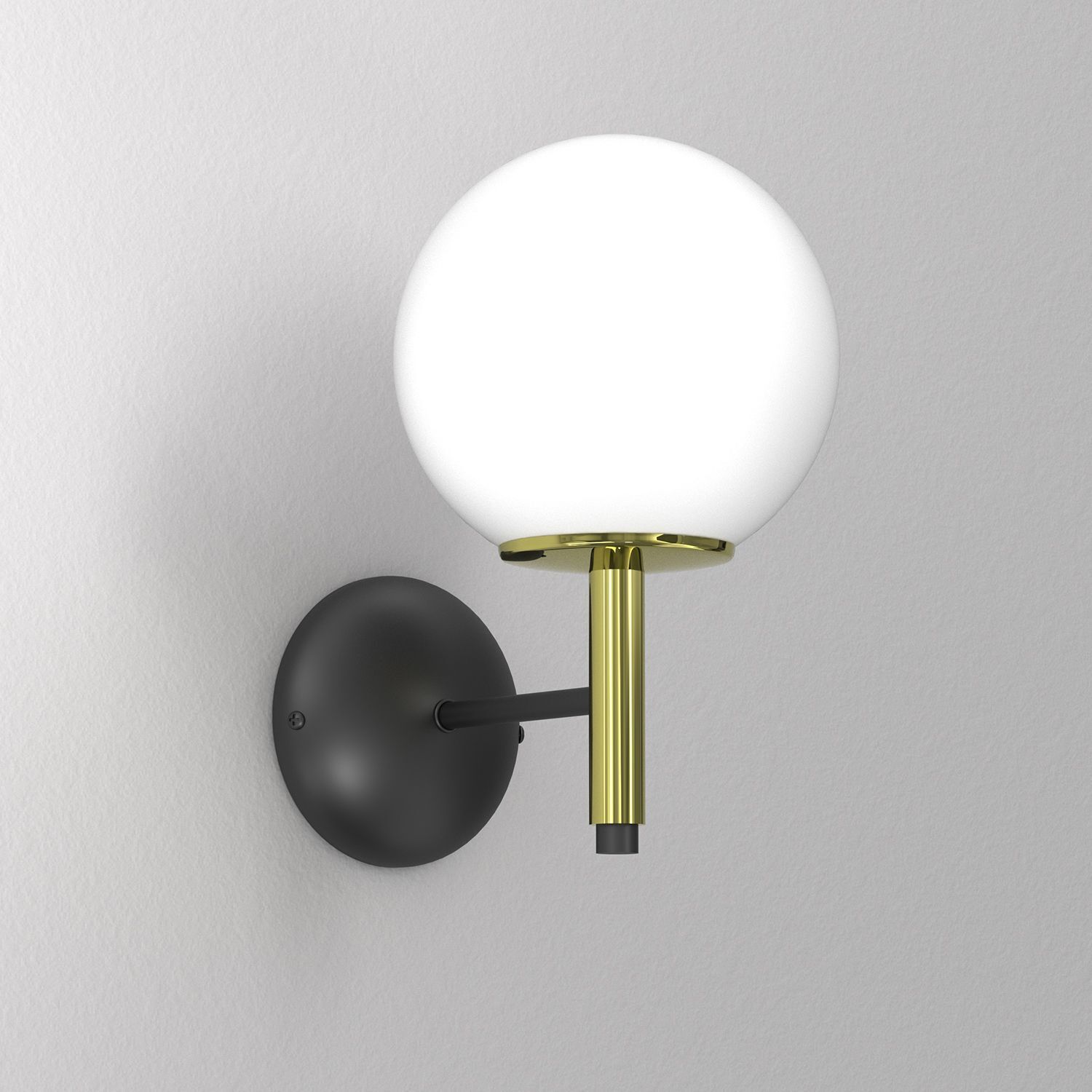 Applique verre métal noir or E27 boule anti-éblouissement Lampe