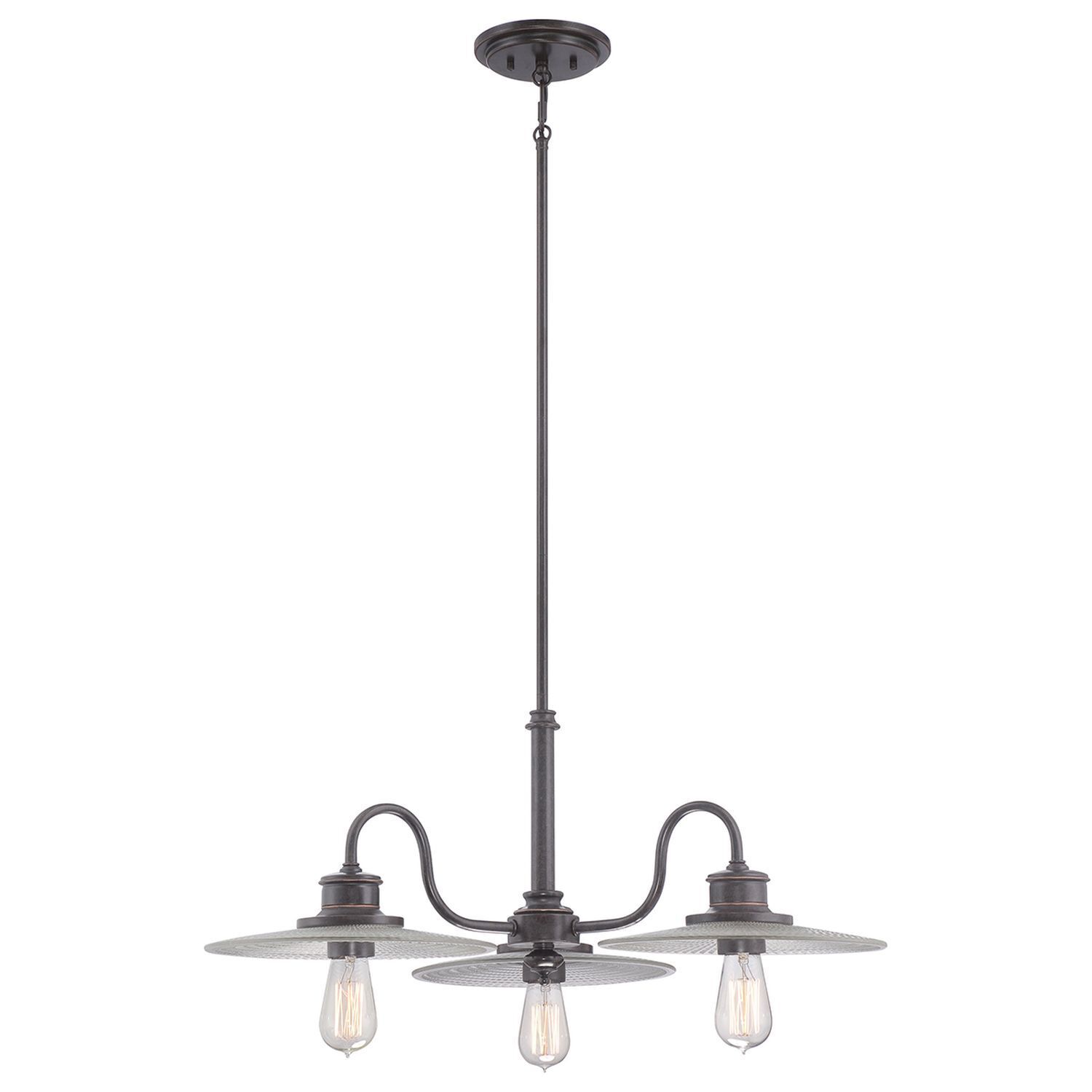 Lampe à suspendre métal verre 3 flammes salle à manger ALNILLA