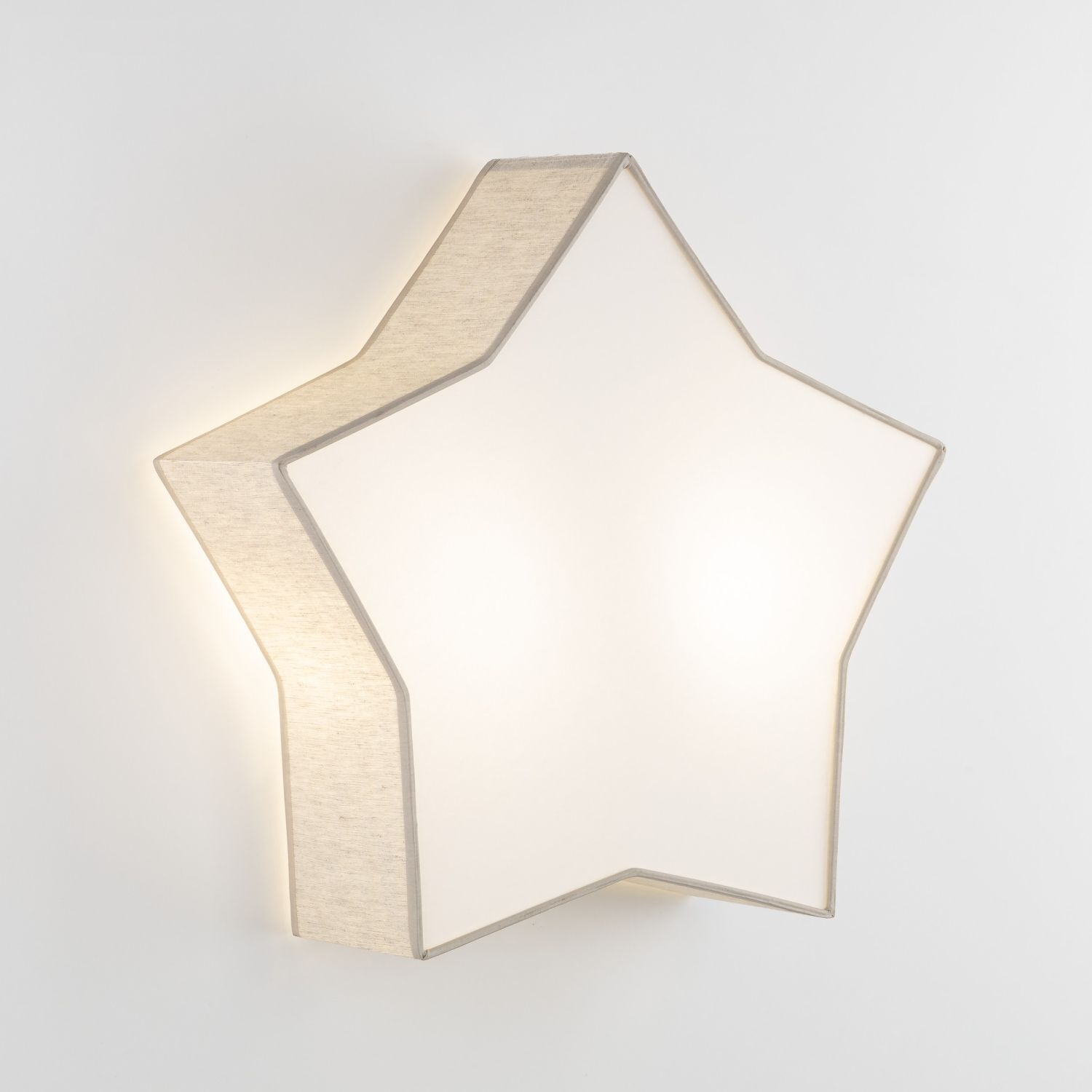 Lampe pour chambre d'enfant Lin 45 cm de long Étoile Blanc Beige 2x E27