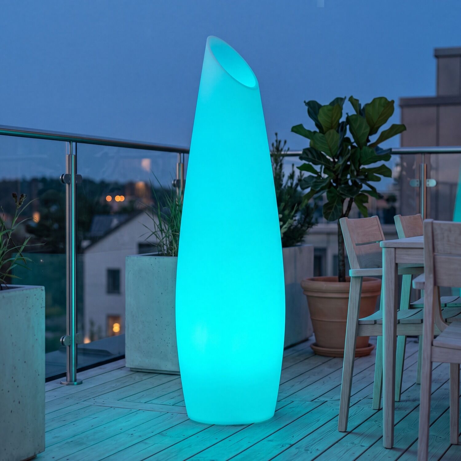 LED-Lampe, Dekorationslampe, Blaues Licht, Außenlampe, Hohe Lampe