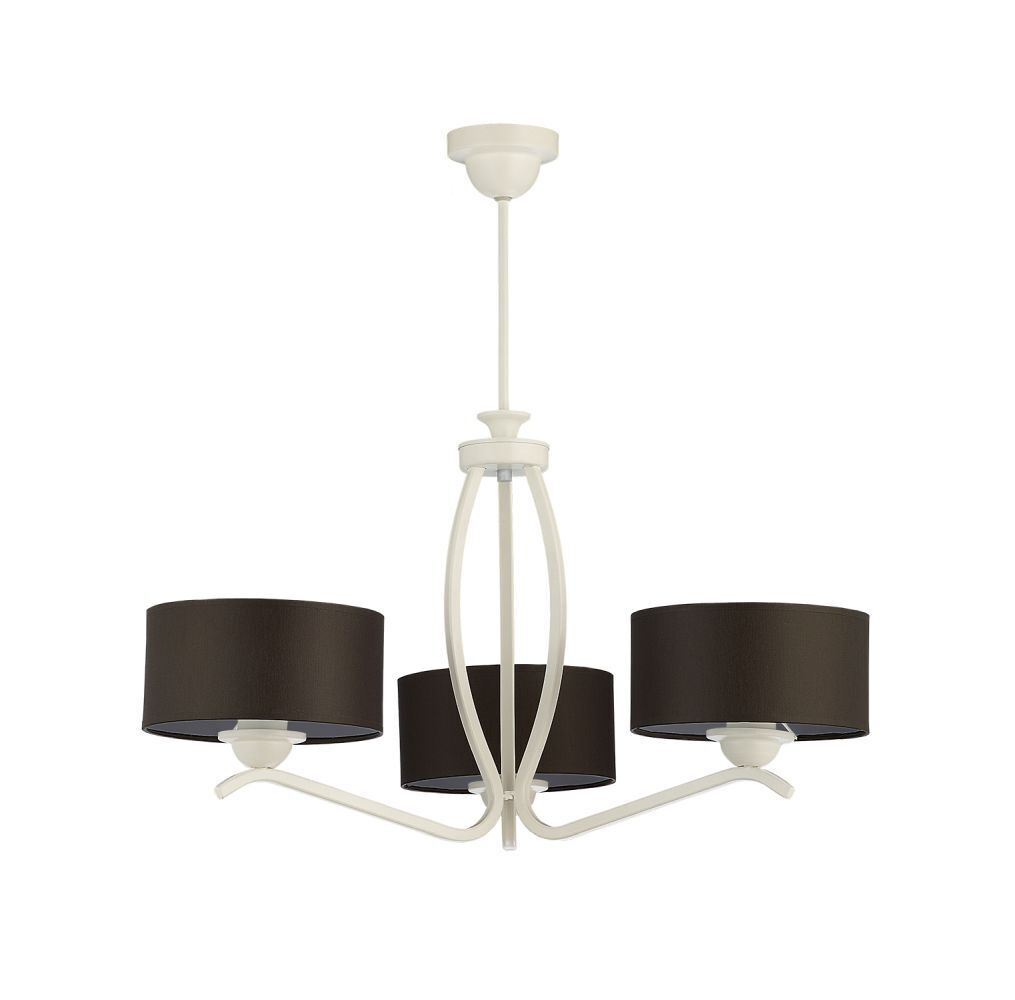 Deckenlampe in Weiß Braun Ø66cm Wohnzimmerleuchte Leuchter, Lampe, Deckenleuchte, Deckenventilator, Elektrisches Gerät