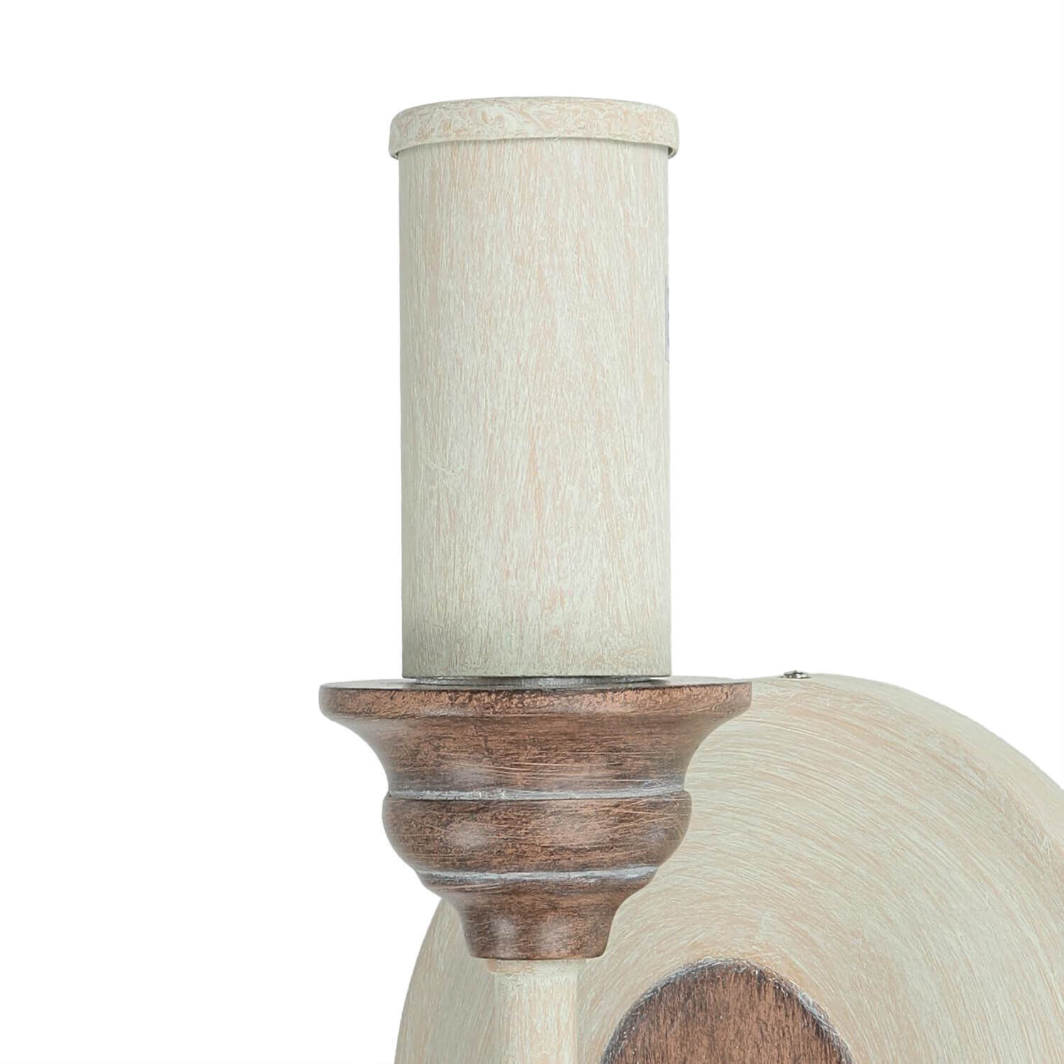 Wandlampe CANDELA 8 Holz Shabby Weiß Kerze Lampe Rauchrohr