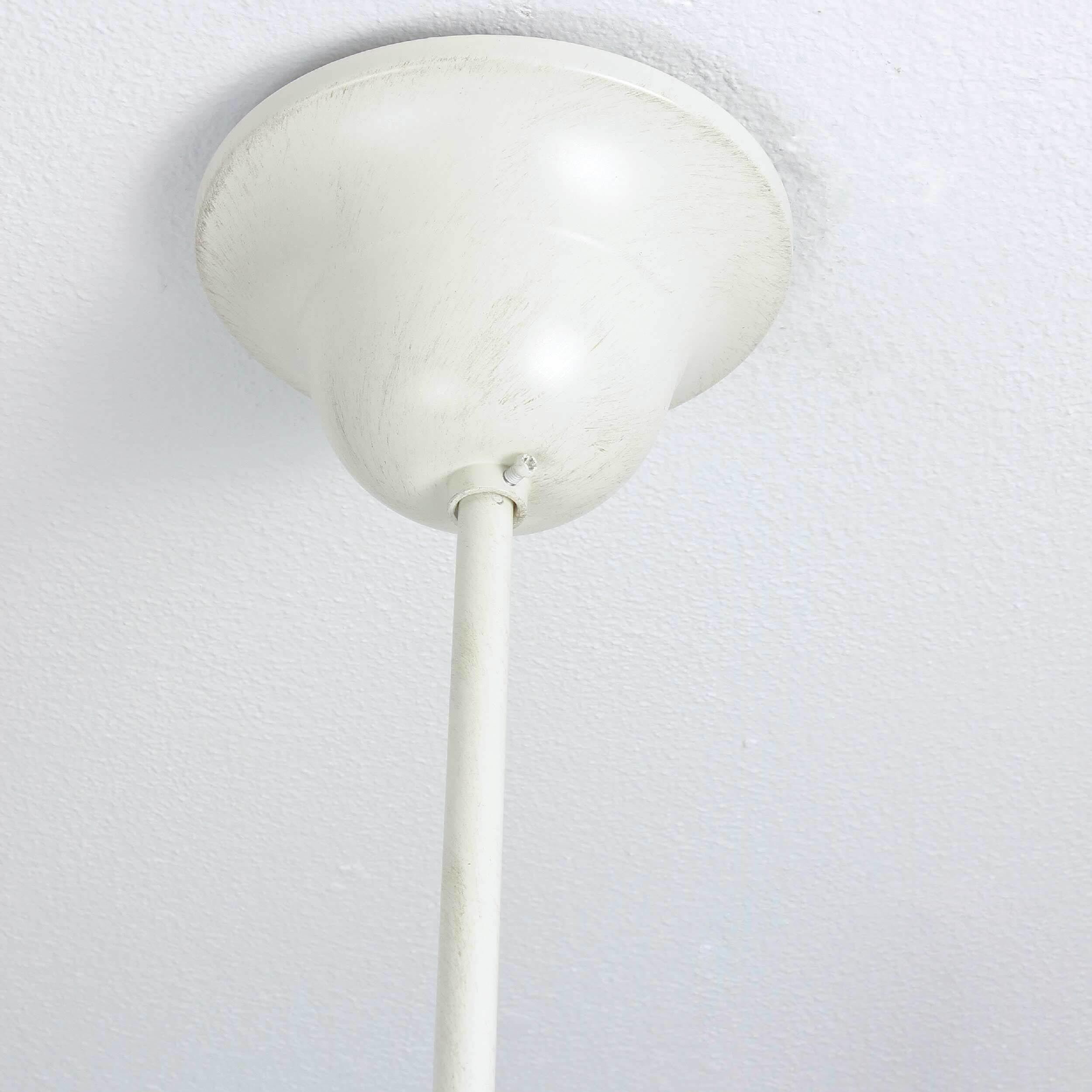 Deckenlampe Weiß Gold Shabby Chic aus Echt-Messing Lampe, Lampenschirm