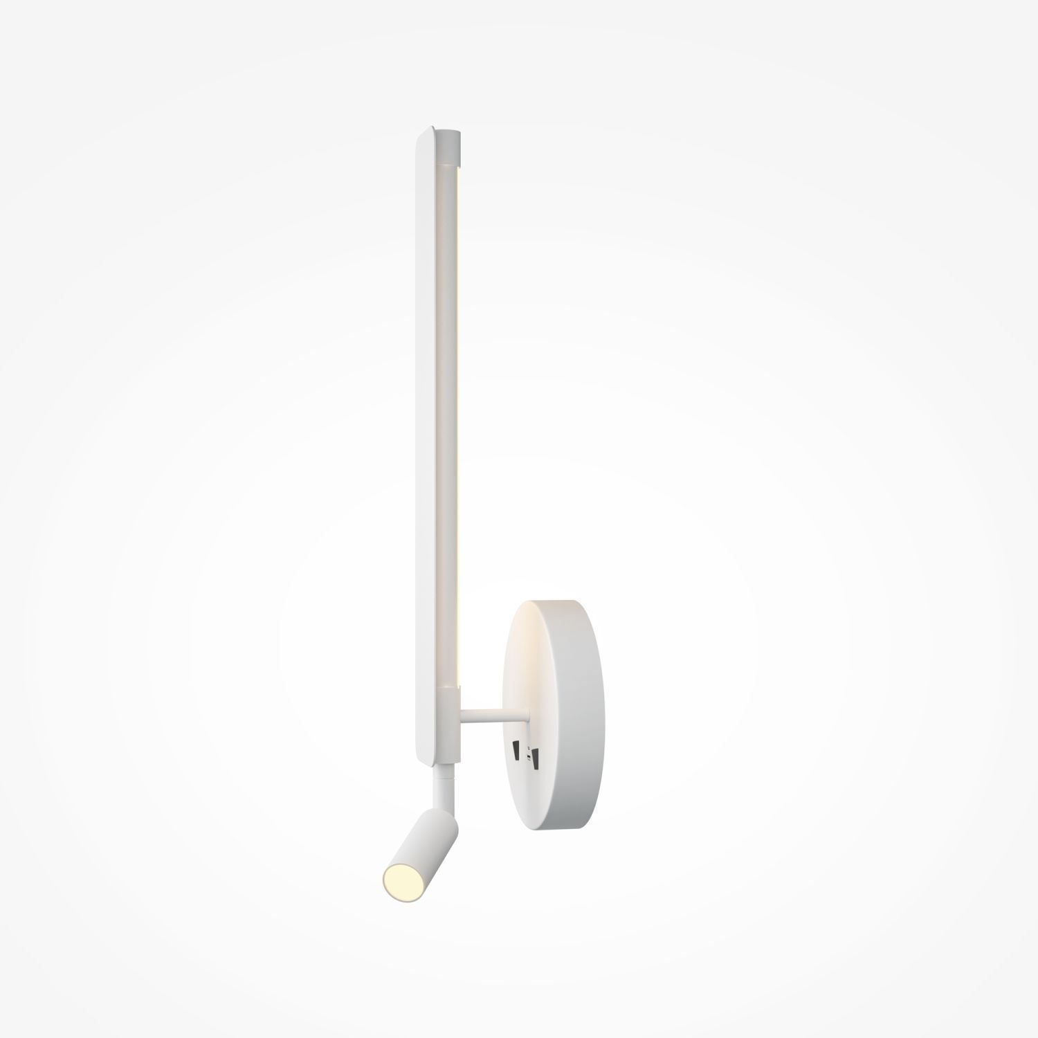 LED Wandlampe Weiß H:51,6 cm 700 lm 3000 K Schalter USB Wandlampe, Wandleuchte, LED-Lampe, Wandhalter, weiß
