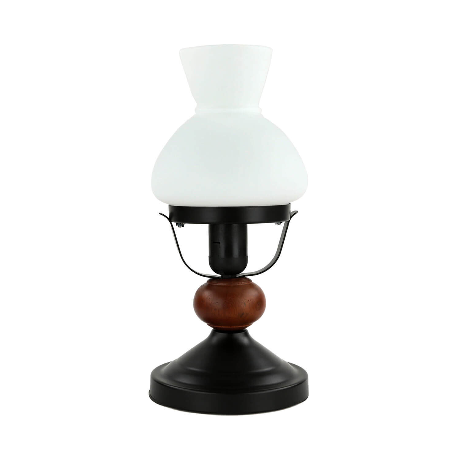 Tischlampe Echt-Holz Glas Landhausstil rustikal Lampe, Tischlampe, Lampenschirm