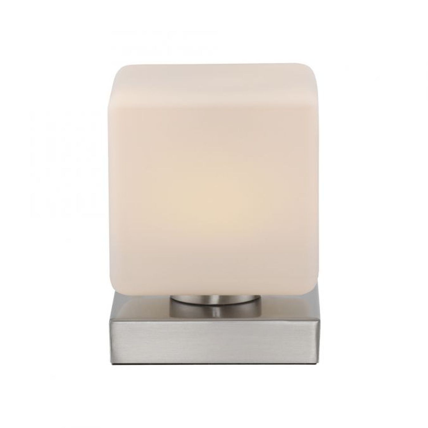 LED Tischleuchte Glas 16 cm 5 W 580 lm dimmbar in Stahl