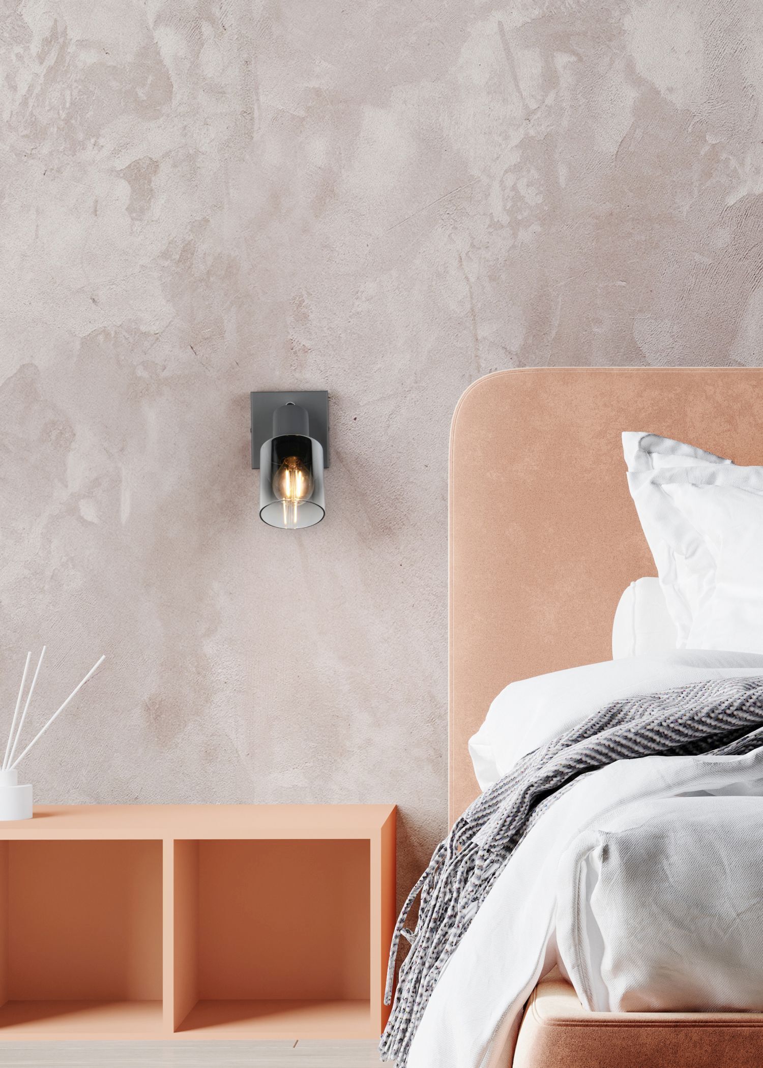 Applique mobile verre fumé métal E14 P:15 cm Drinnen, Innenarchitektur