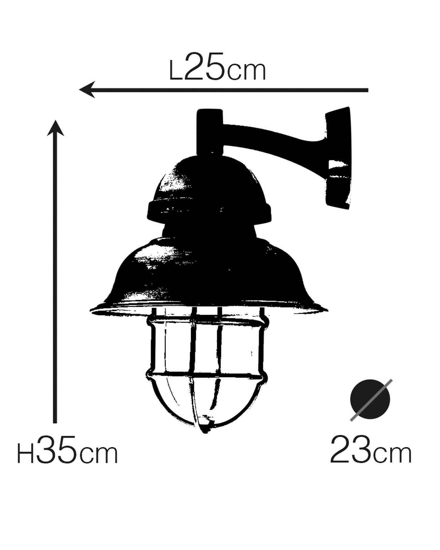 Außenleuchte Wand Messing Glas 35 cm hoch IP64 E27 Lampe