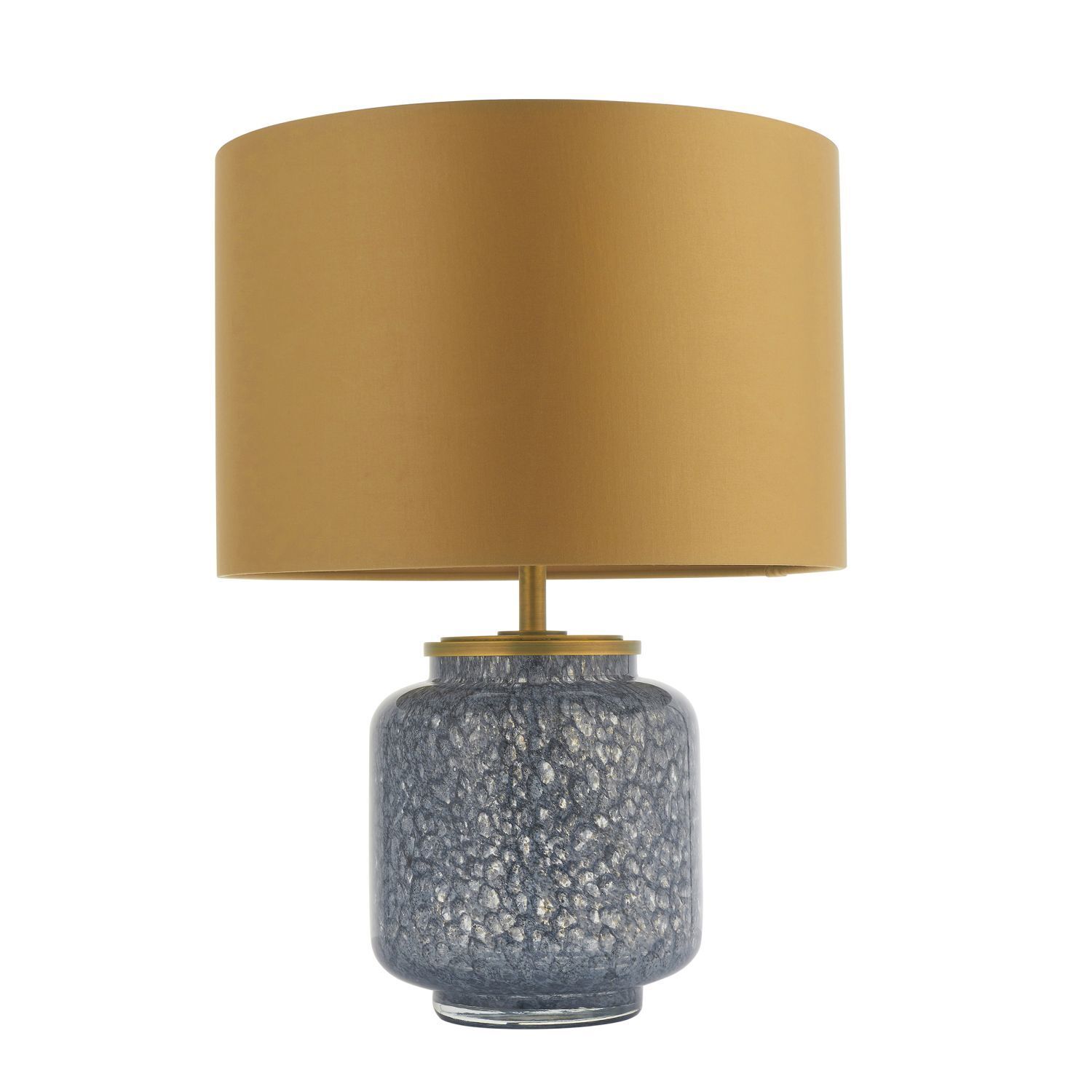 Tischlampe Blau Gold 48,5 cm hoch Stoff Glas Metall E27