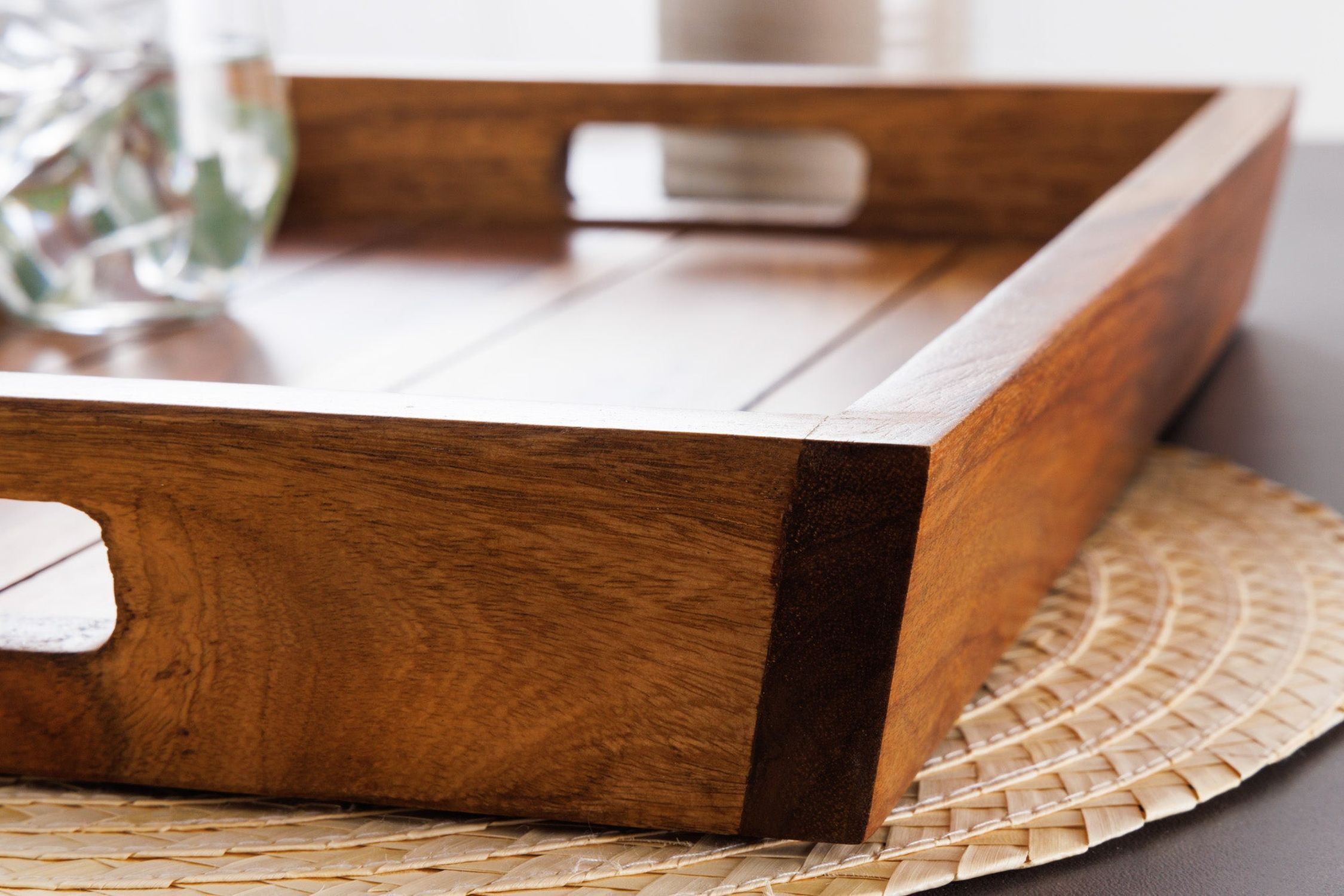 Holz, Tablett, Hartholz, Gebeiztes Holz