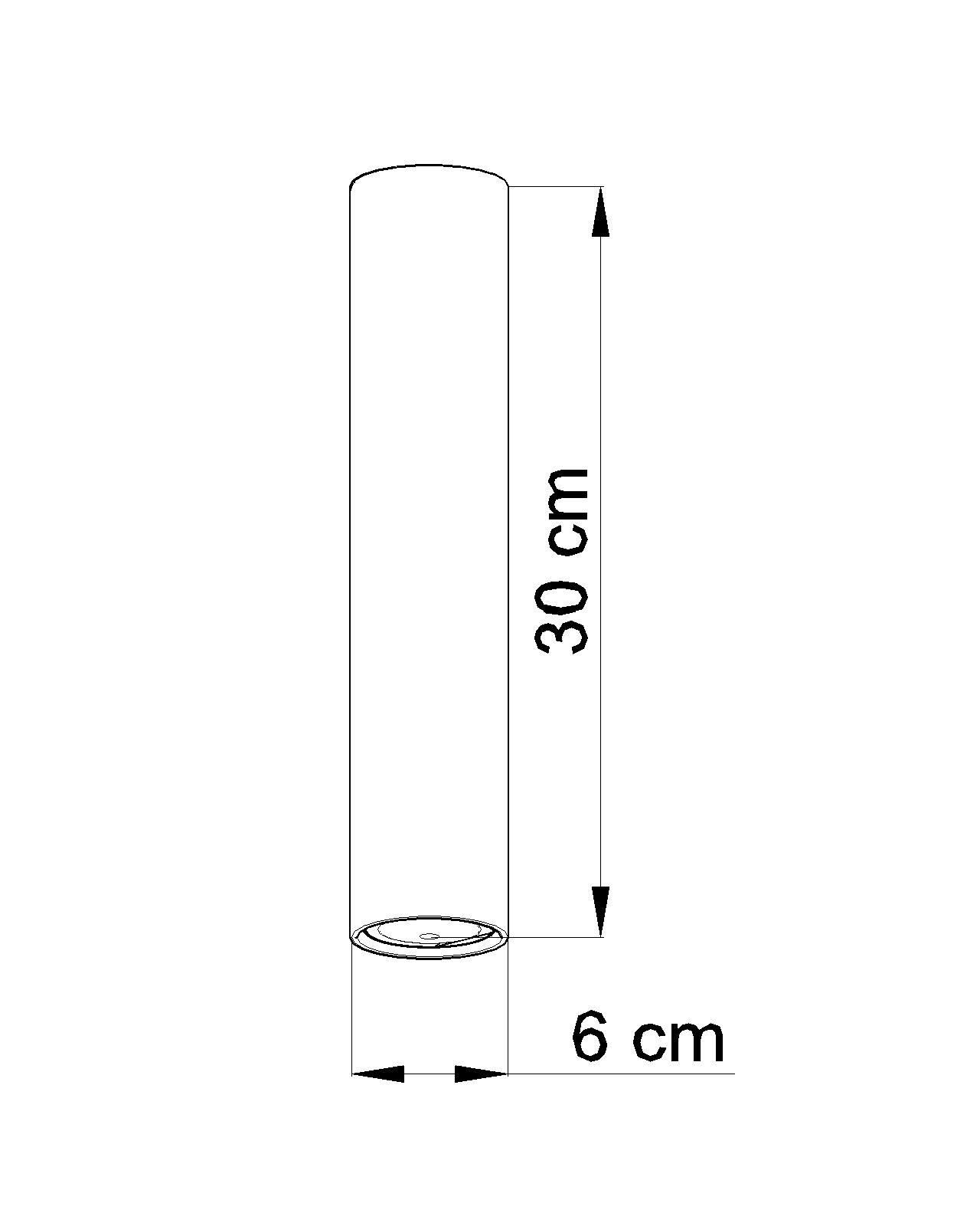 Luminaire apparent Noir Ø6cm H:30cm GU10 Métal LUTATIA