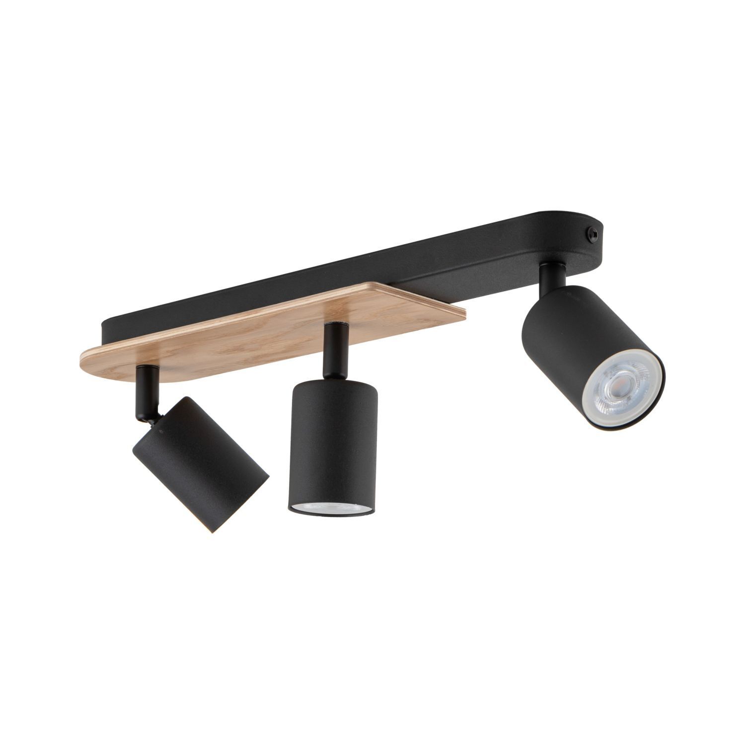 Aufbaustrahler 3-flammig GU10 51 cm Metall Holz Modern