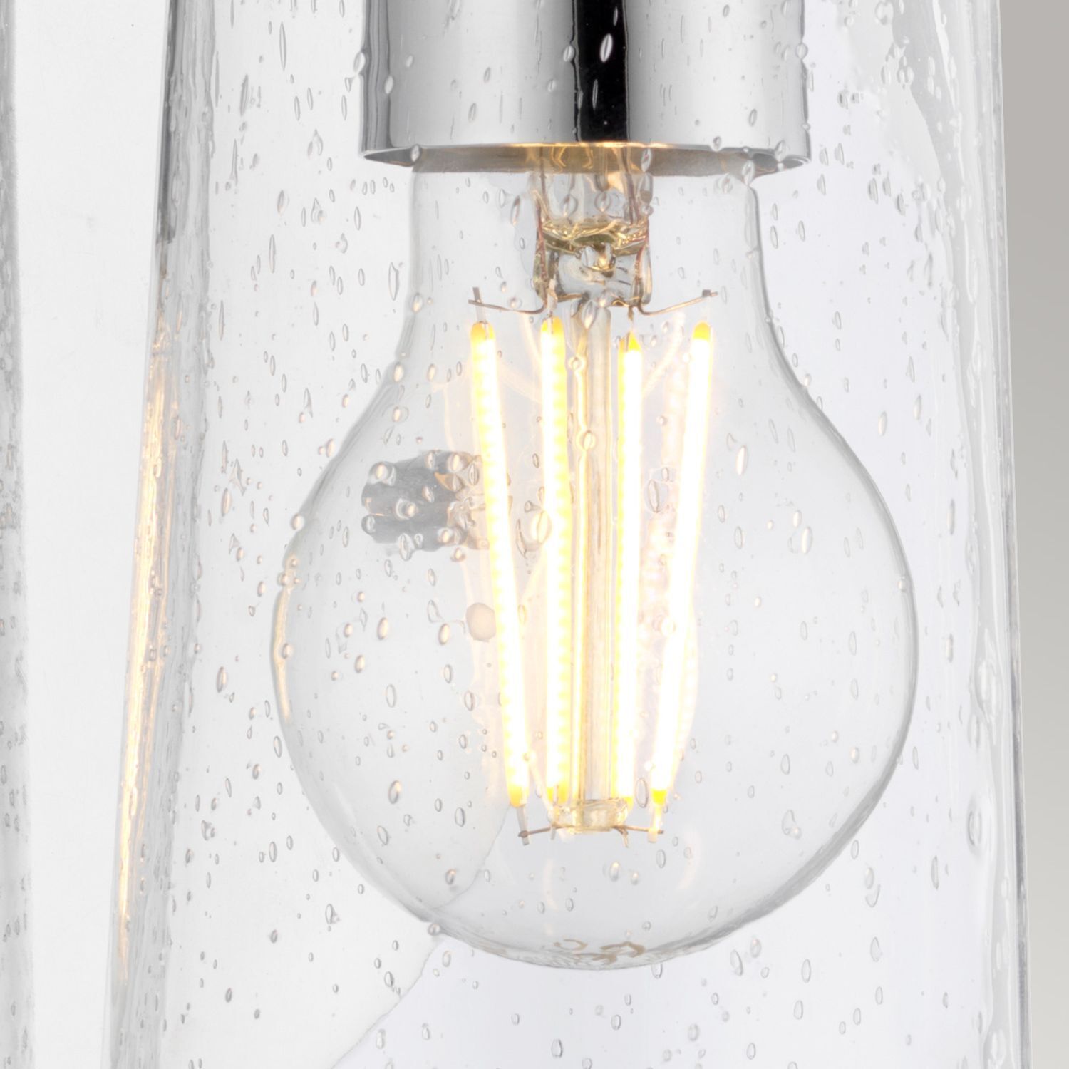 Lampe de salle de bain E27 IP44 H : 24,4 cm Métal Verre Licht, Glühbirne