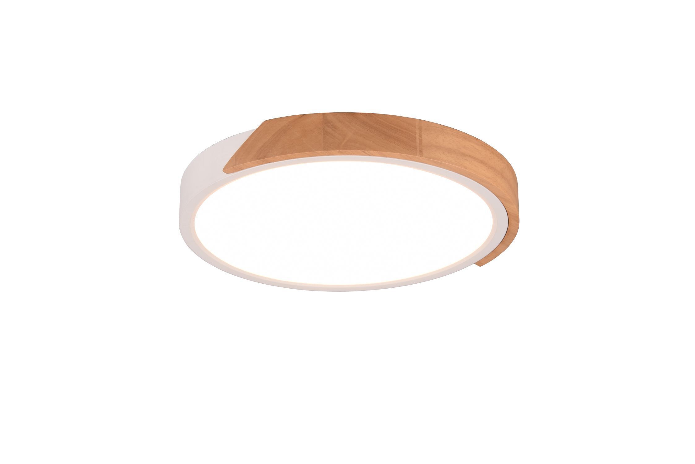 Blendarme LED Deckenlampe Holz rund Ø31,5 cm 20 W Weiß Deckenleuchte