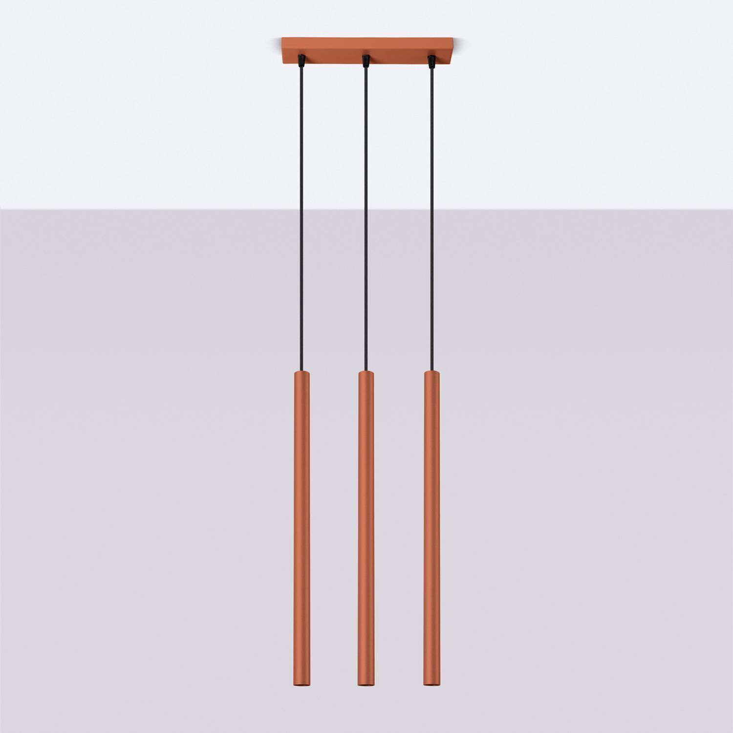 pendant light, hängende lampe, kupfer color, drei pendent, moderne dekoration
