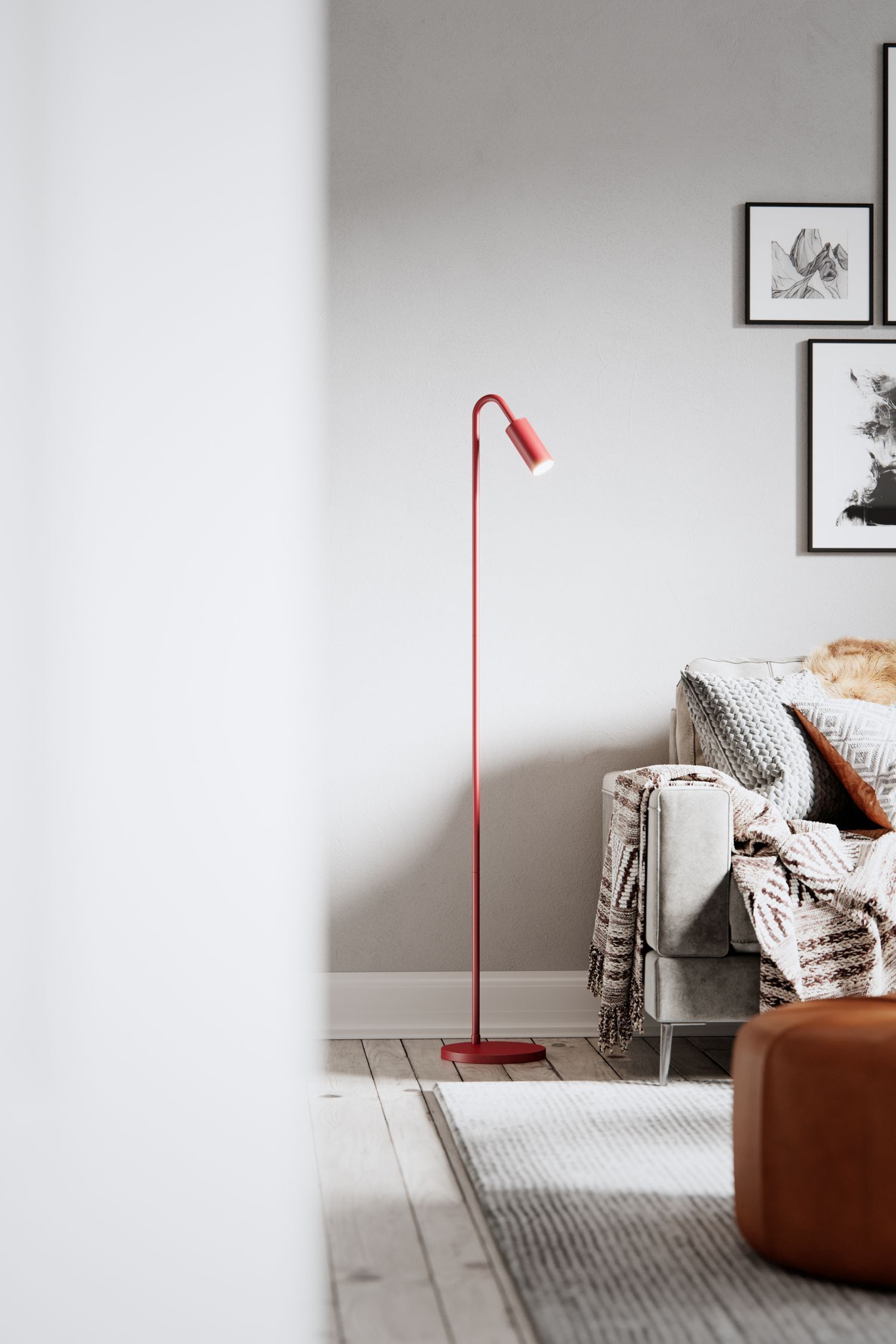 Stehlampe, rot, Wohnzimmer, Licht, Inselmuster