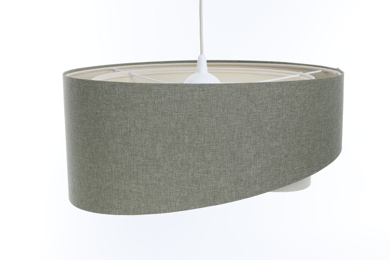 Hängelampe rund D: 50 cm E27 Grün Creme rund verstellbar Lampe, Lampenschirm